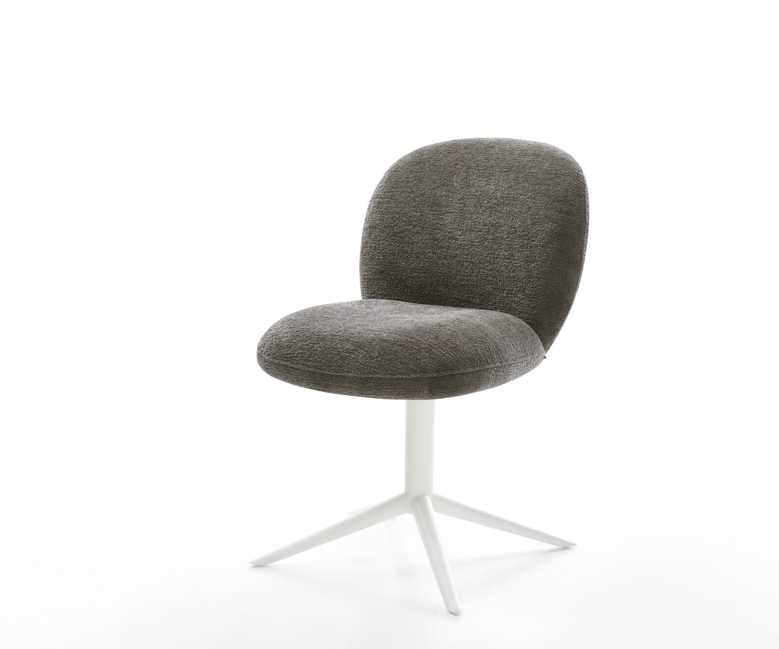 Drehstuhl Nube-Flex Bouclé Soft Schlamm Fußkreuz Weiß 360° drehbar Wippfunk günstig online kaufen