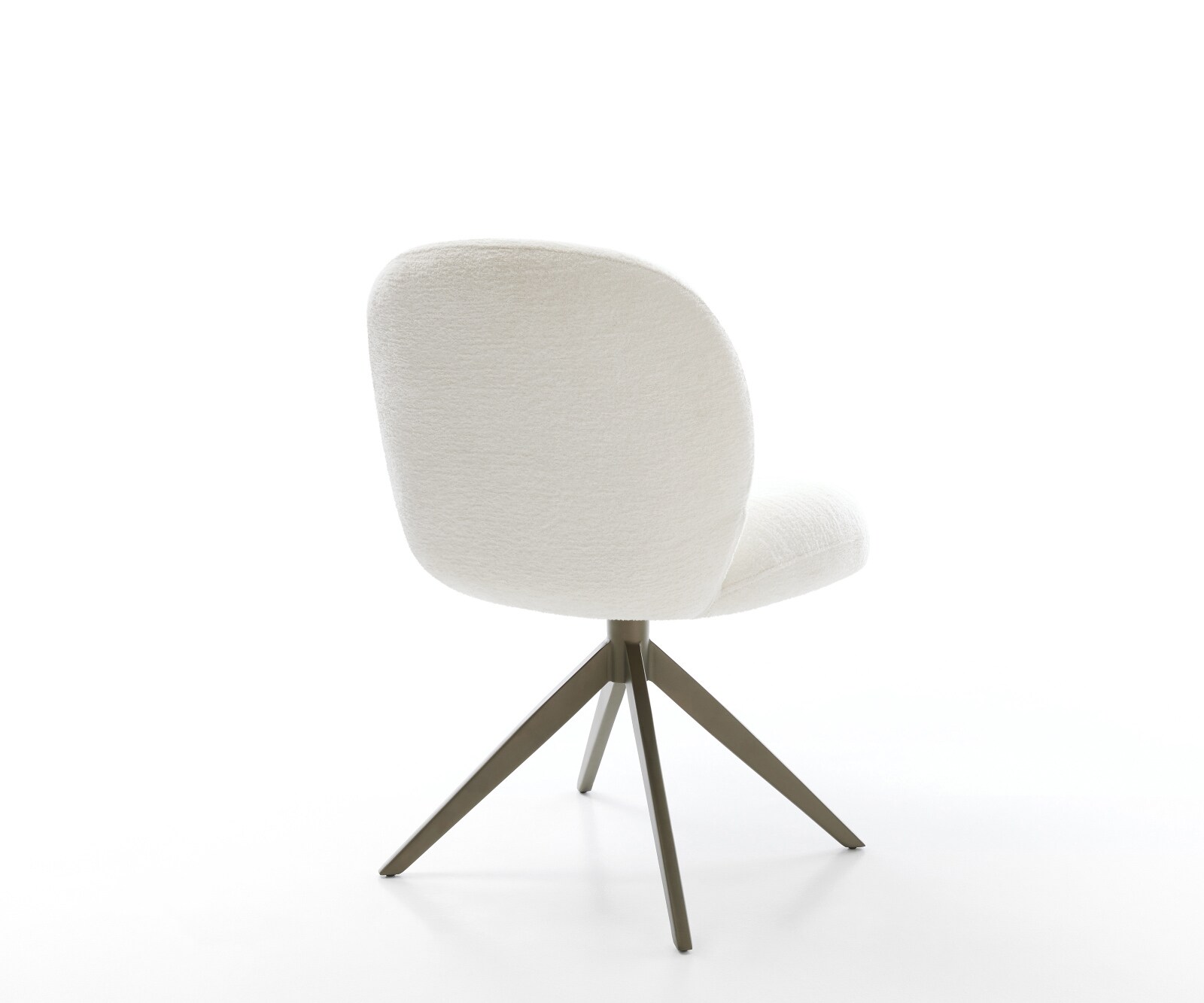 Drehstuhl Nube-Flex Bouclé Soft Beige Kreuzgestell breit Effektfinish Titan 360° drehbar Wippfunktion Taschenfederkern 5