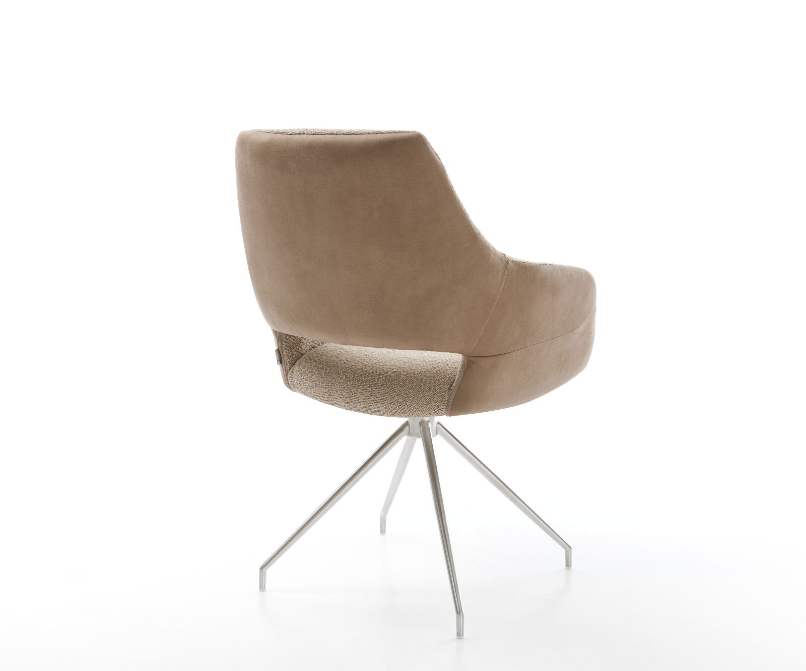 Drehstuhl Yago-Flex mit Armlehnen Materialmix Schlamm Kreuzgestell konisch Edelstahl 180° drehbar Taschenfederkern 4 Drehstuhl Yago-Flex mit Armlehnen Materialmix Schlamm Kreuzgestell konisch Edelstahl 180° drehbar Taschenfederkern 4