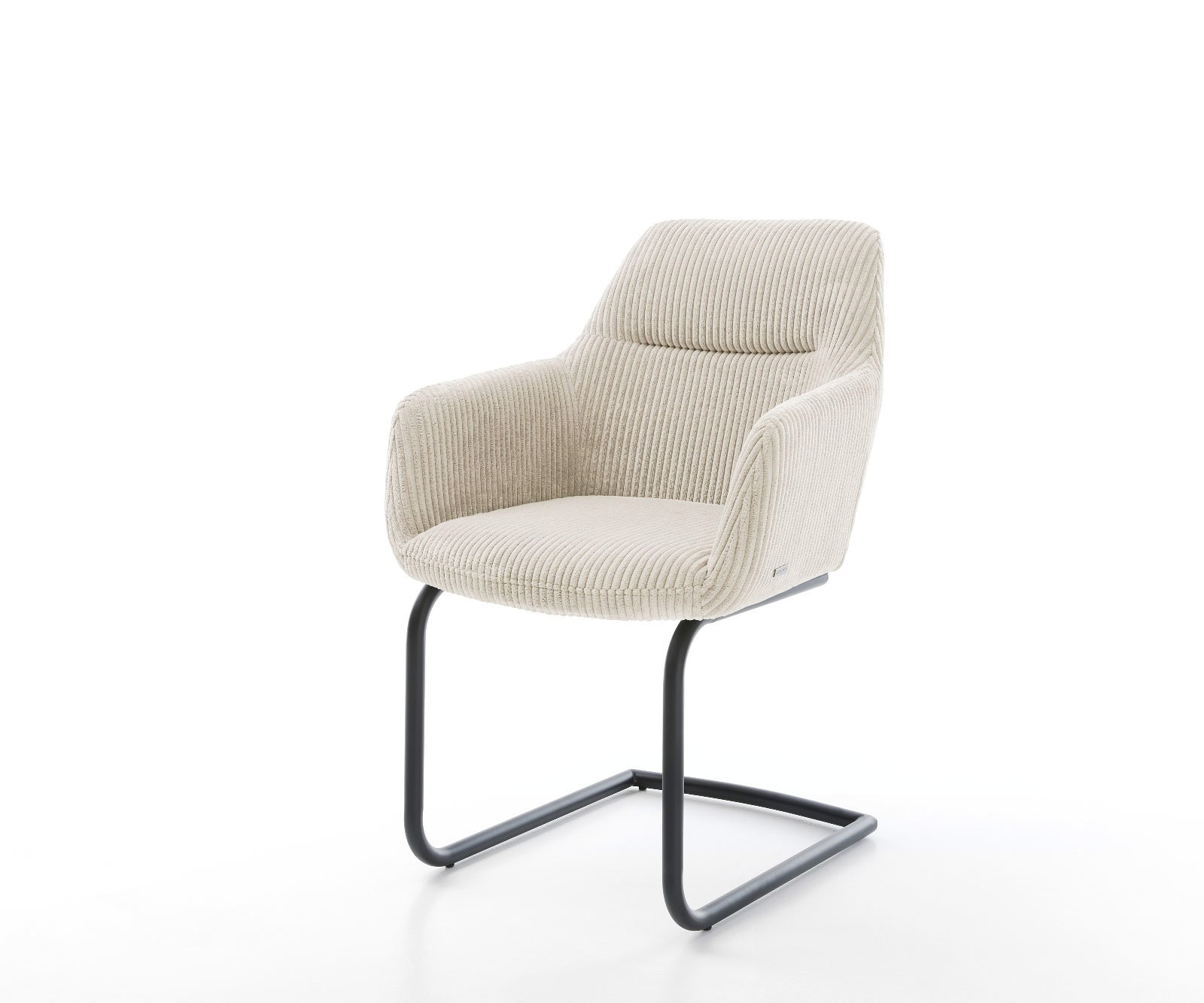 Cantilever Pejo-Flex côtelé beige vintage pied cantilever rond noir ressorts ensachés Cantilever Pejo-Flex côtelé beige vintage pied cantilever rond noir ressorts ensachés