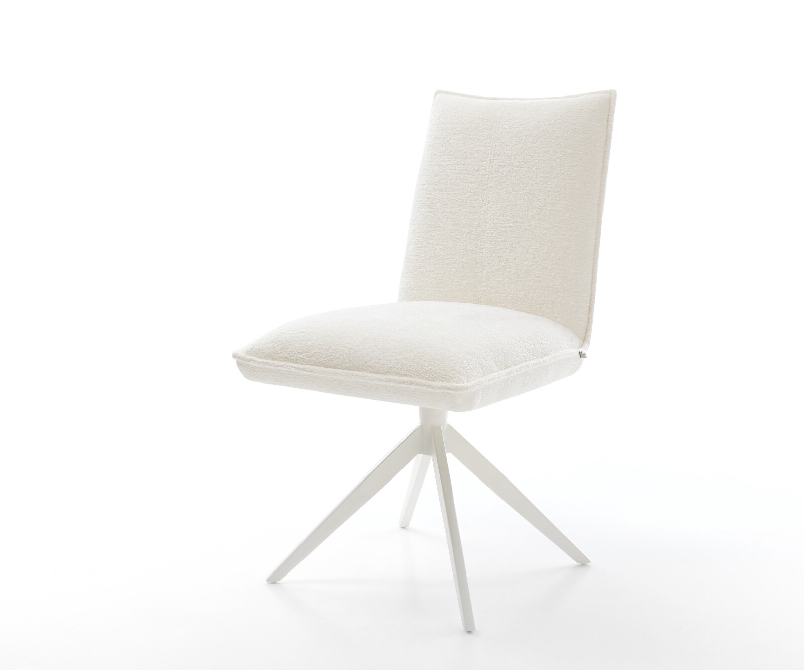 Drehstuhl Lelio-Flex Bouclé Soft Beige Kreuzgestell breit Weiß 360° drehbar günstig online kaufen