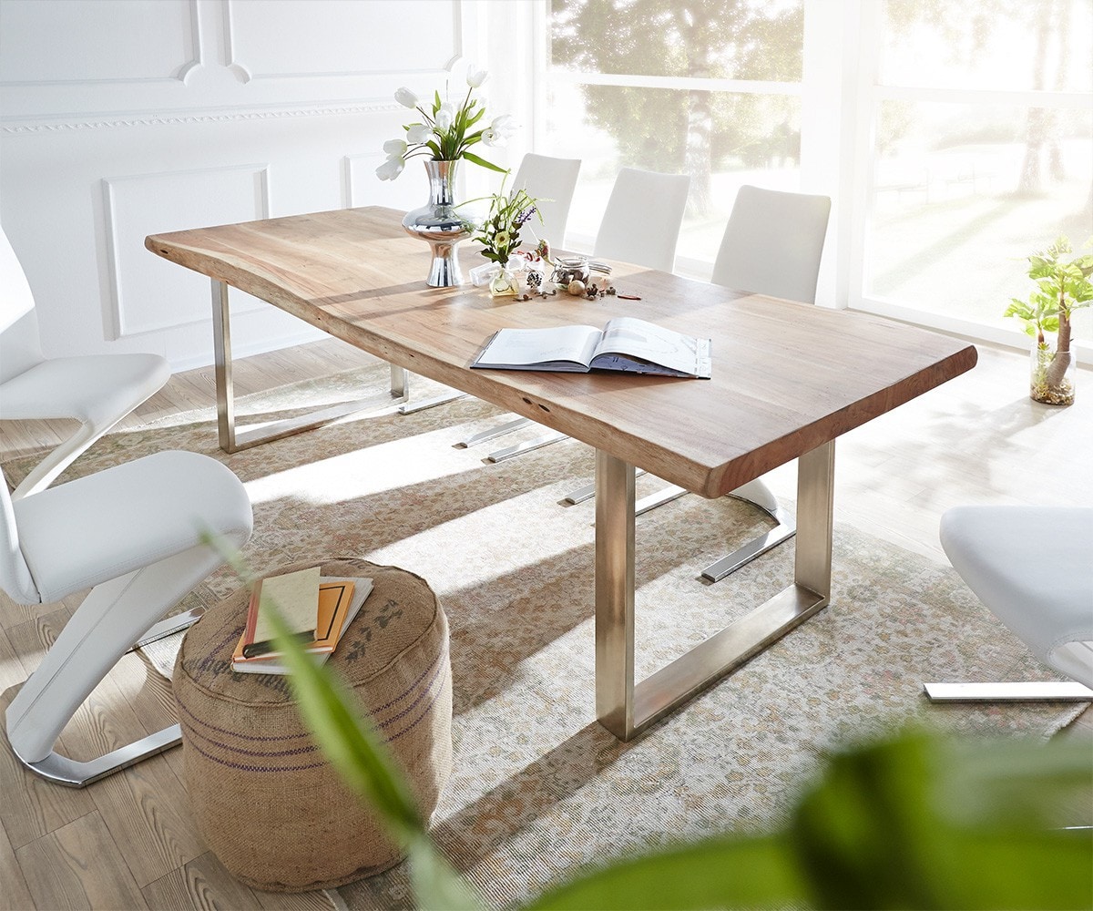 Esstischplatte Edge 260x100cm XL Akazie Natur Live-Edge 4