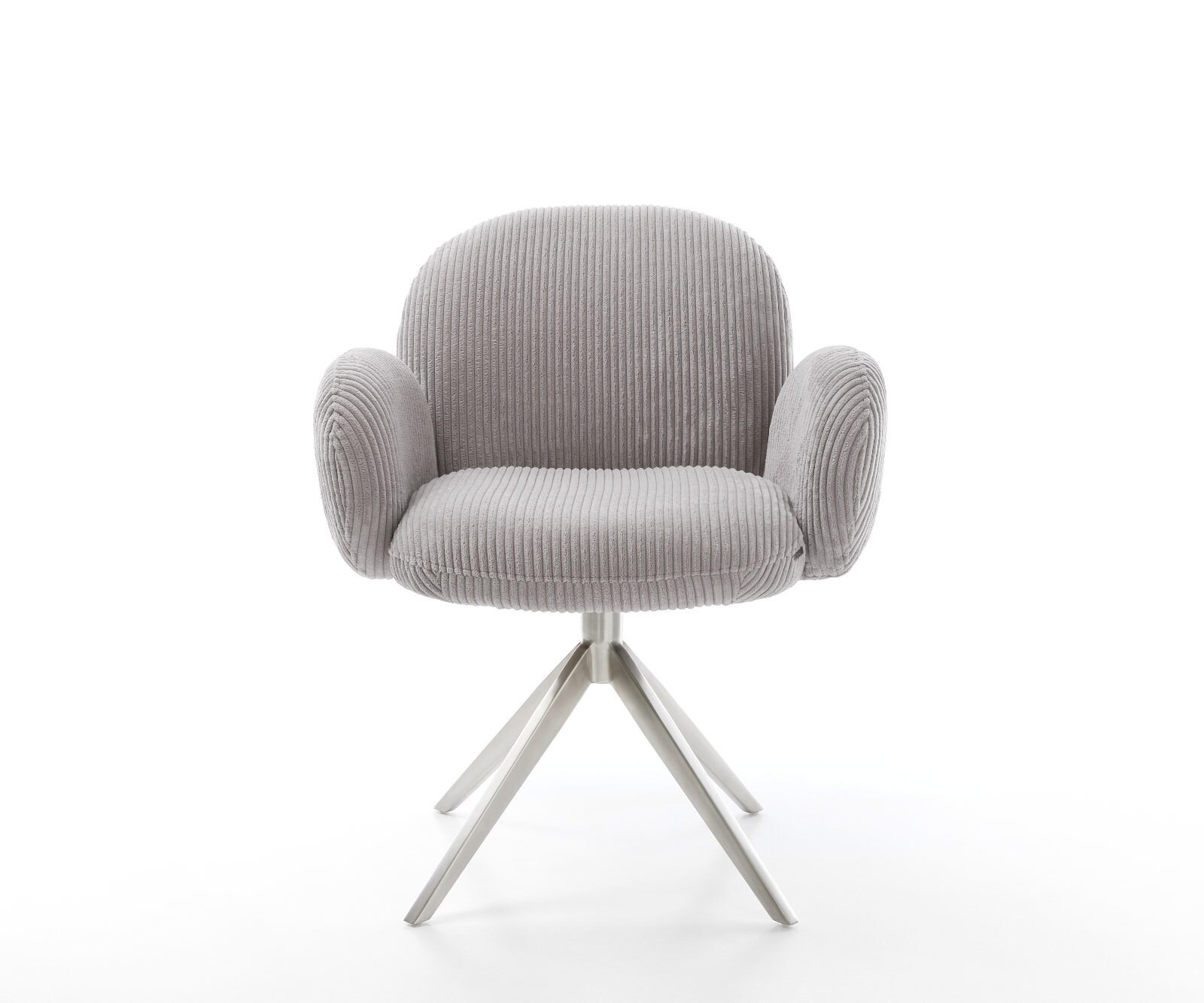 Drehstuhl Nube-Flex mit Armlehnen Cord Silbergrau Kreuzgestell breit Edelstahl 360° drehbar Wippfunktion Taschenfederkern 1 Drehstuhl Nube-Flex mit Armlehnen Cord Silbergrau Kreuzgestell breit Edelstahl 360° drehbar Wippfunktion Taschenfederkern 1