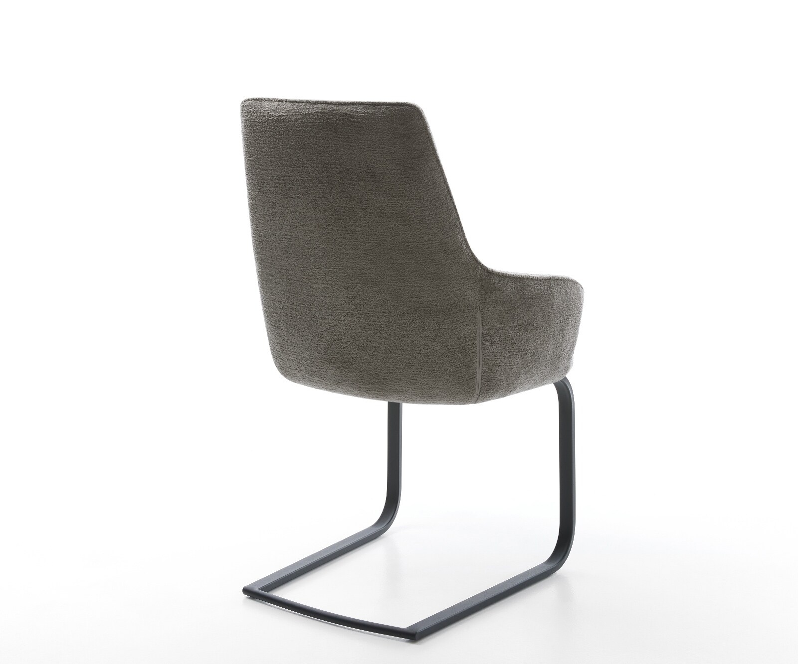 Freischwinger Zelia-Flex mit Armlehnen Bouclé Soft Schlamm Freischwinger flach Graphit Taschenfederkern 4