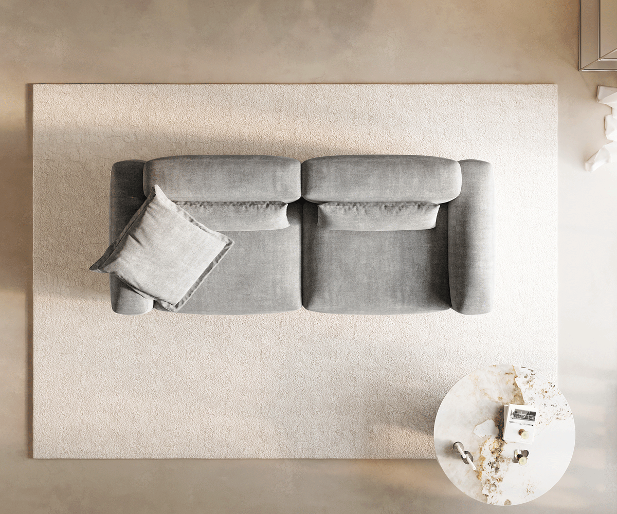 Big-Sofa Freestyle 280x110 cm Strukturstoff Soft Grau Kappnaht 5