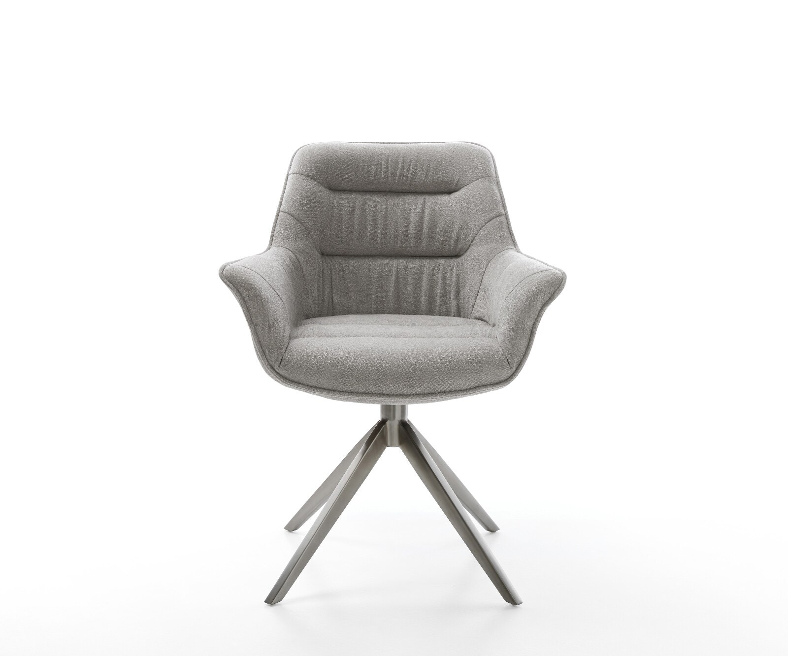 Drehstuhl Kaira-Flex Strukturstoff Soft Grau Kreuzgestell breit Graphit 360° drehbar Wippfunktion 2