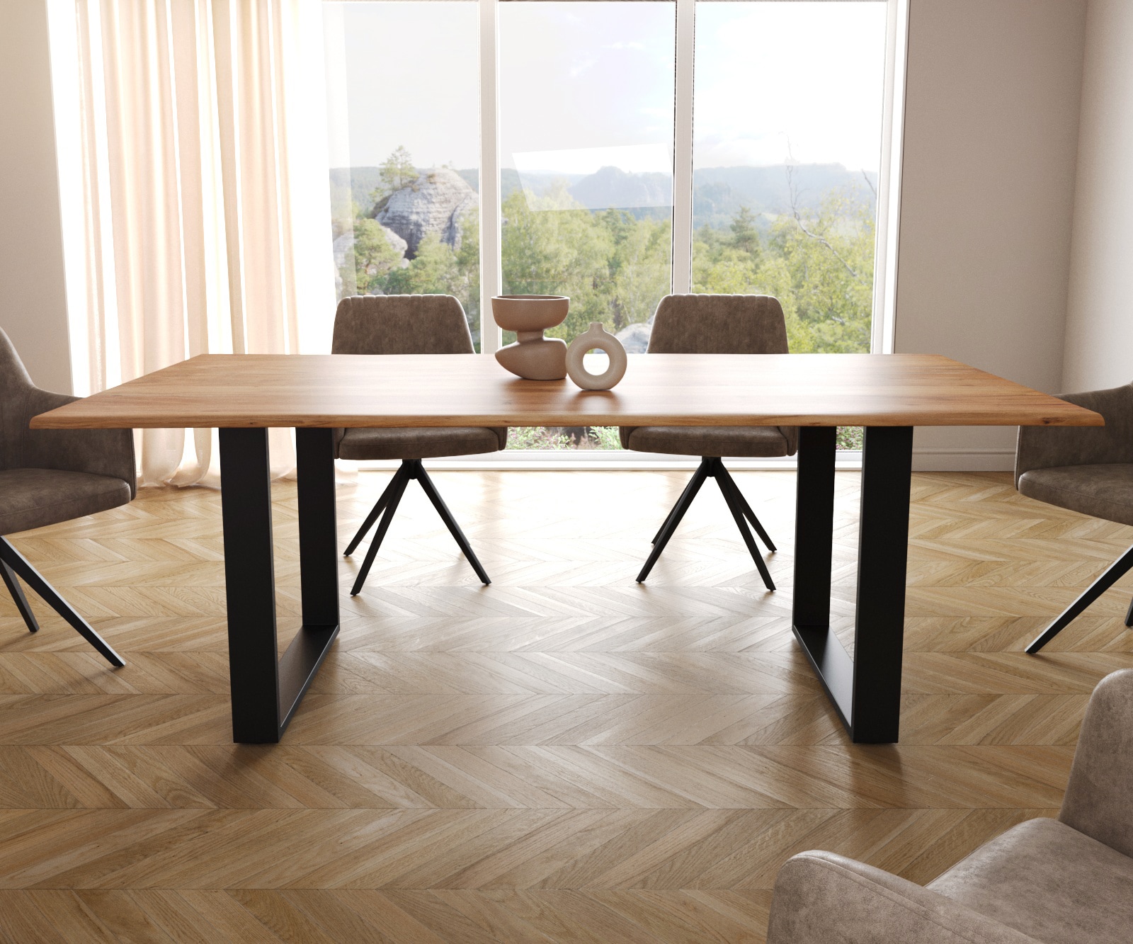 Esstisch Edge 200x100 S Akazie Natur Kufe Schwarz Live-Edge 1 Esstisch Edge 200x100 S Akazie Natur Kufe Schwarz Live-Edge 1