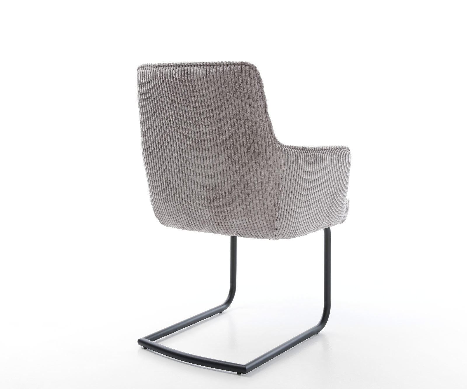 Freischwinger Heira-Flex mit Armlehnen Cord Silbergrau Freischwinger rund Schwarz Taschenfederkern 5