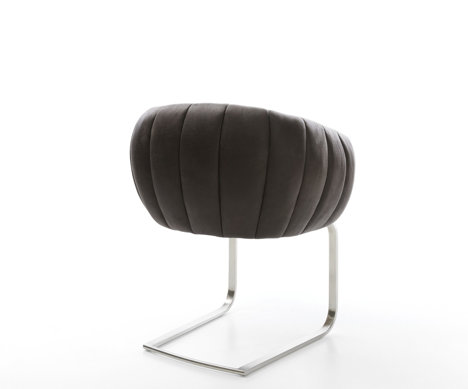 Freischwinger Jada-Flex Mikrofaser Anthrazit Vintage Freischwinger flach Edelstahl Taschenfederkern 4