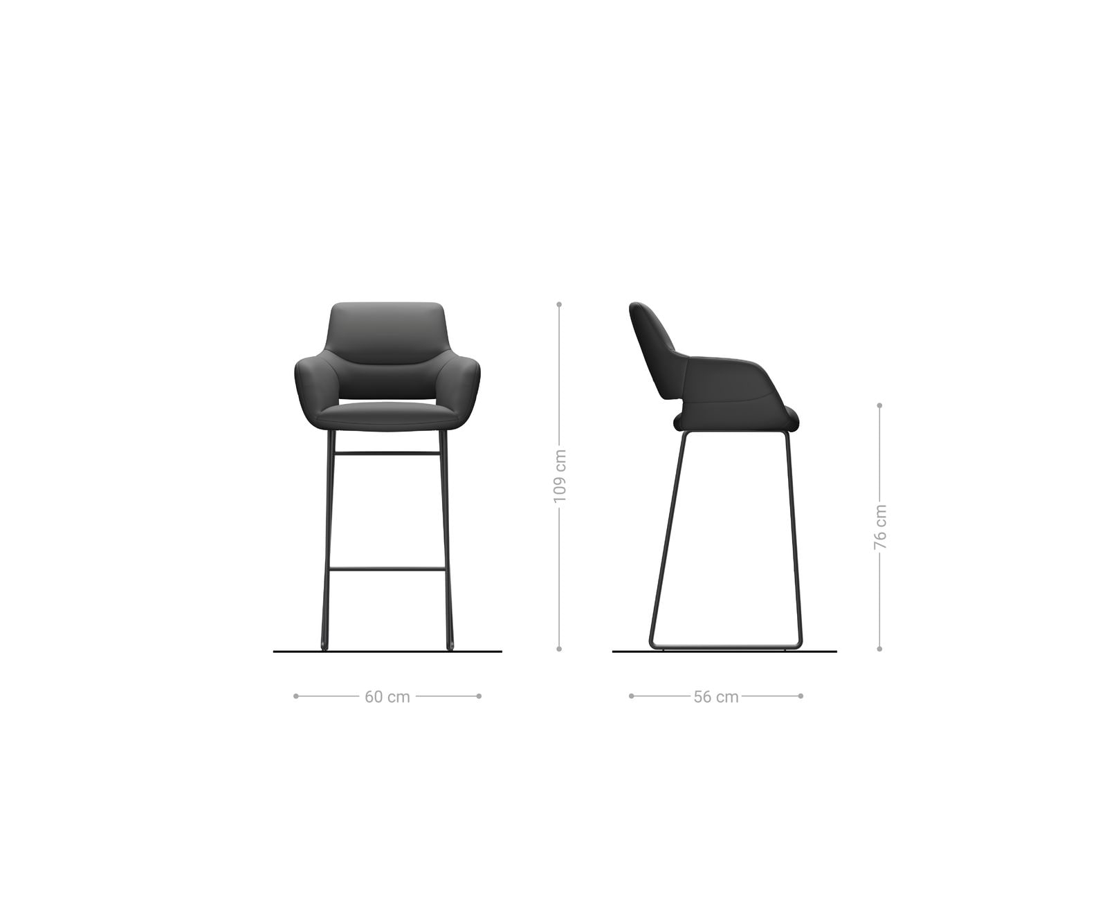 Barstuhl Yago-Flex Materialmix Mikrofaser Schlamm / Bouclé Schlamm Kufengestell Metall Schwarz Taschenfederkern 6 Barstuhl Yago-Flex Materialmix Mikrofaser Schlamm / Bouclé Schlamm Kufengestell Metall Schwarz Taschenfederkern 6