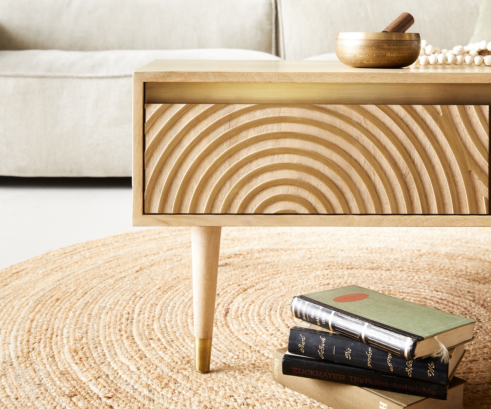 Couchtisch Budaya 80x60 cm Mango Natur 2 Schubfächer Fuß rund 5 Couchtisch Budaya 80x60 cm Mango Natur 2 Schubfächer Fuß rund 5