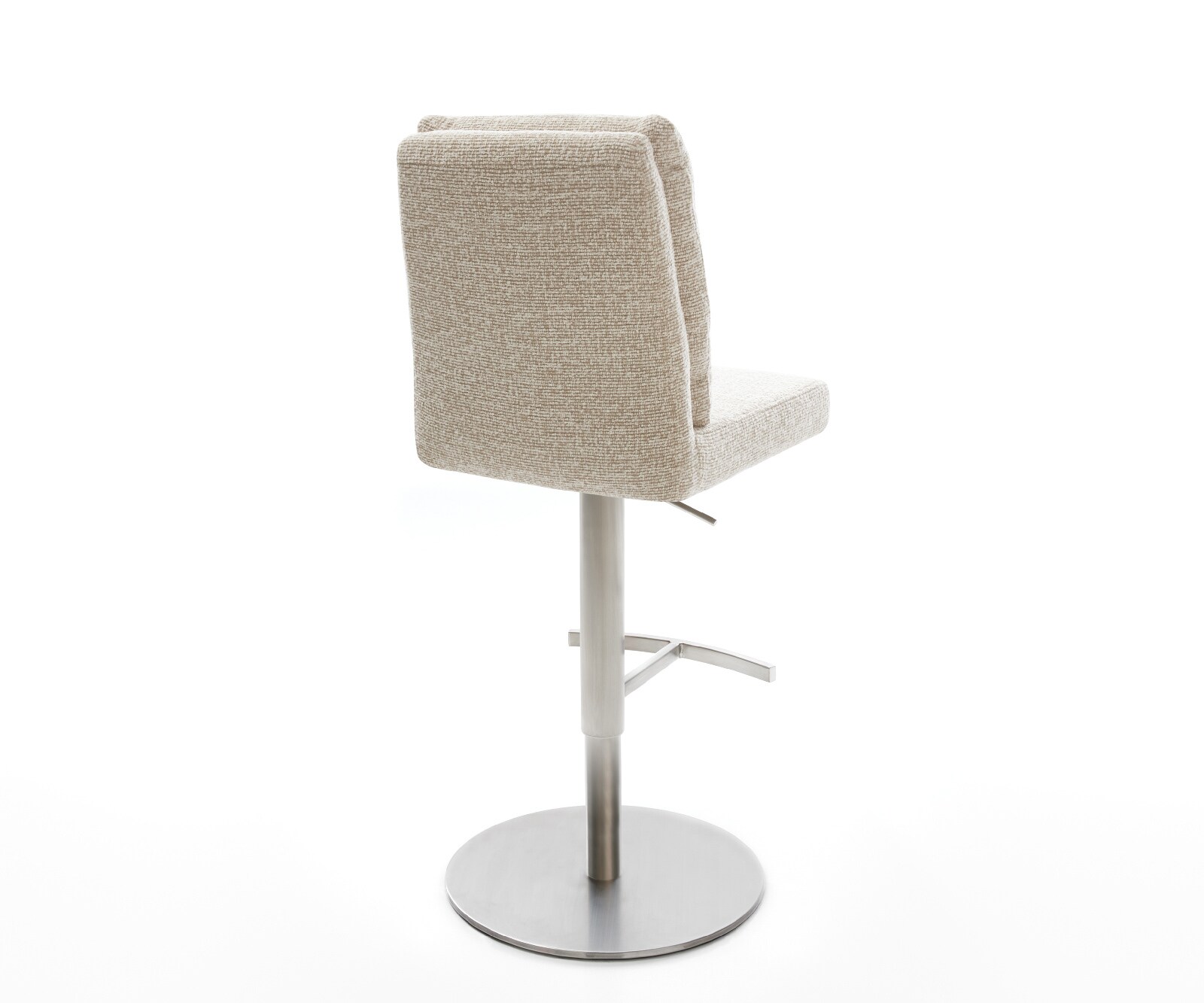 Barstuhl Pela-Flex Webstoff Soft Beige Drehfuß höhenverstellbar Edelstahl Silberfarben 4