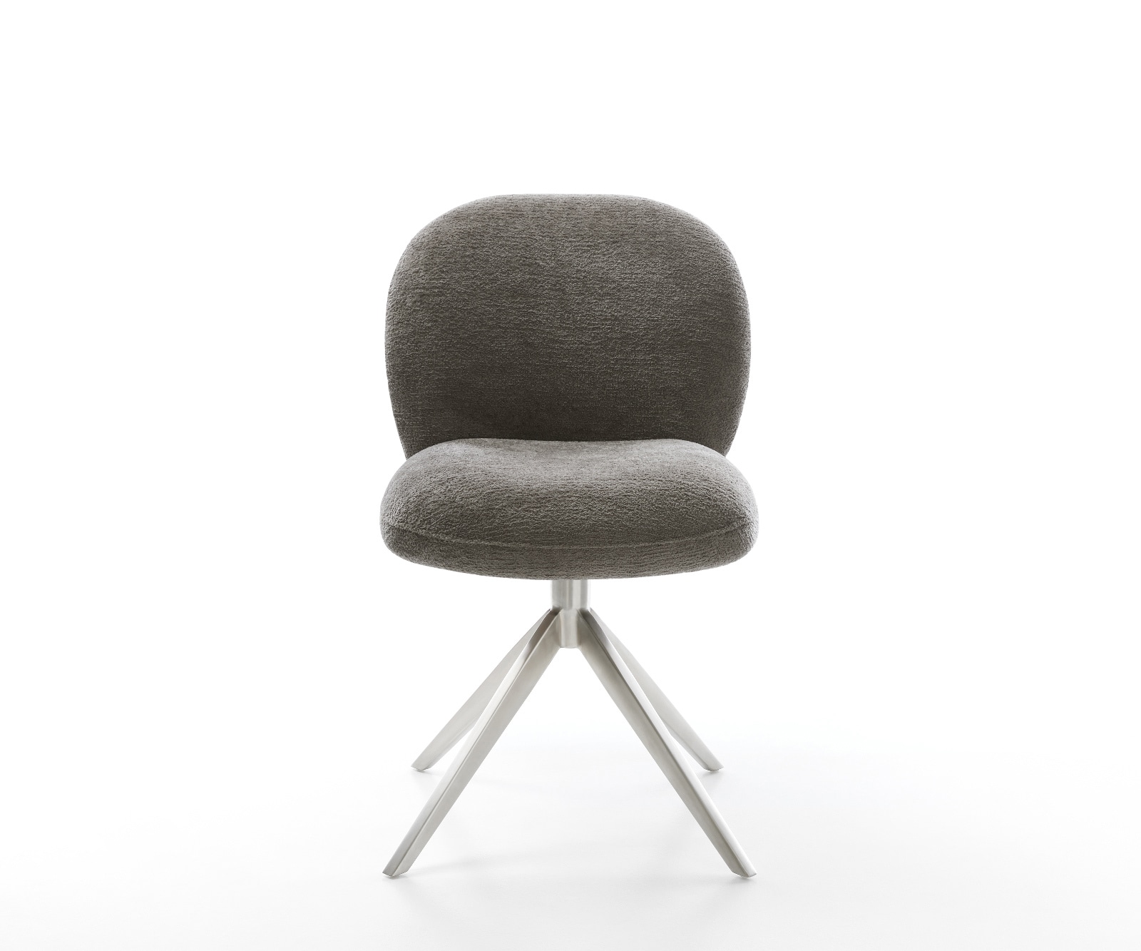 Drehstuhl Nube-Flex Bouclé Soft Schlamm Kreuzgestell breit Edelstahl 360° drehbar Wippfunktion Taschenfederkern 1