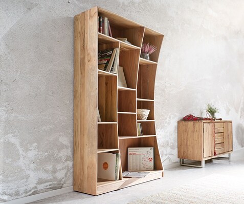 Standregal Live-Edge 120 cm Akazie Natur links