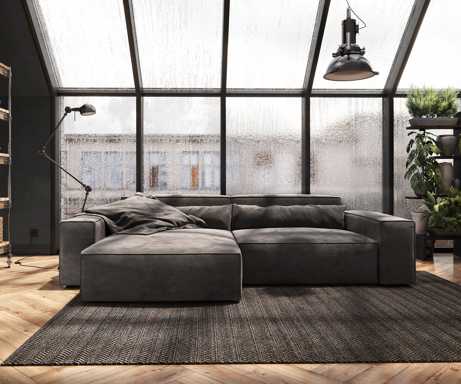 Ecksofa Sirpio XL 270x170 cm Mikrofaser Khakibraun Recamiere variabel 1