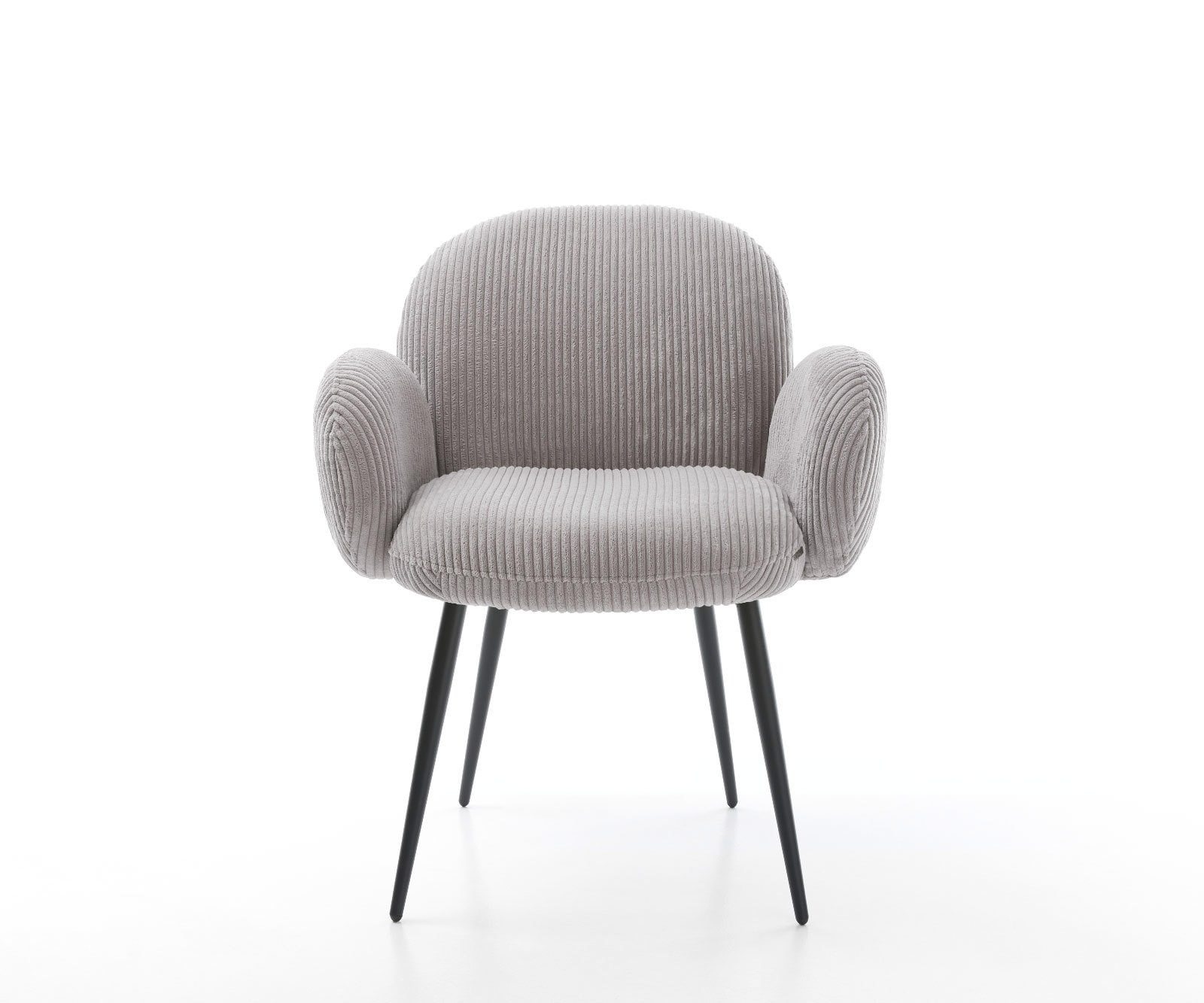 Esszimmerstuhl Nube-Flex mit Armlehnen Cord Silbergrau 4-Fuß konisch Schwarz Taschenfederkern 1 Esszimmerstuhl Nube-Flex mit Armlehnen Cord Silbergrau 4-Fuß konisch Schwarz Taschenfederkern 1