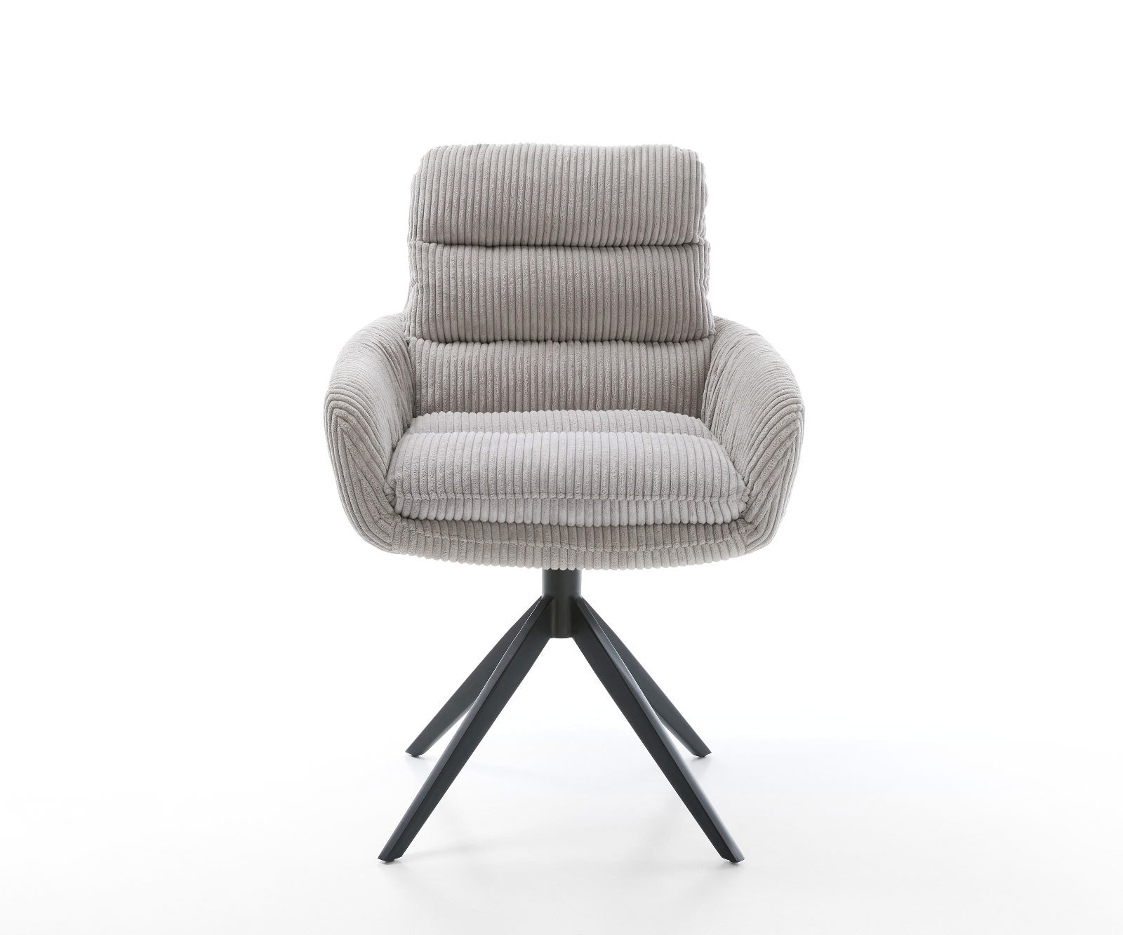 Drehstuhl Abelia-Flex mit Armlehnen Cord Silbergrau Kreuzgestell breit Schwarz 360° drehbar Wippfunktion 1 Drehstuhl Abelia-Flex mit Armlehnen Cord Silbergrau Kreuzgestell breit Schwarz 360° drehbar Wippfunktion 1