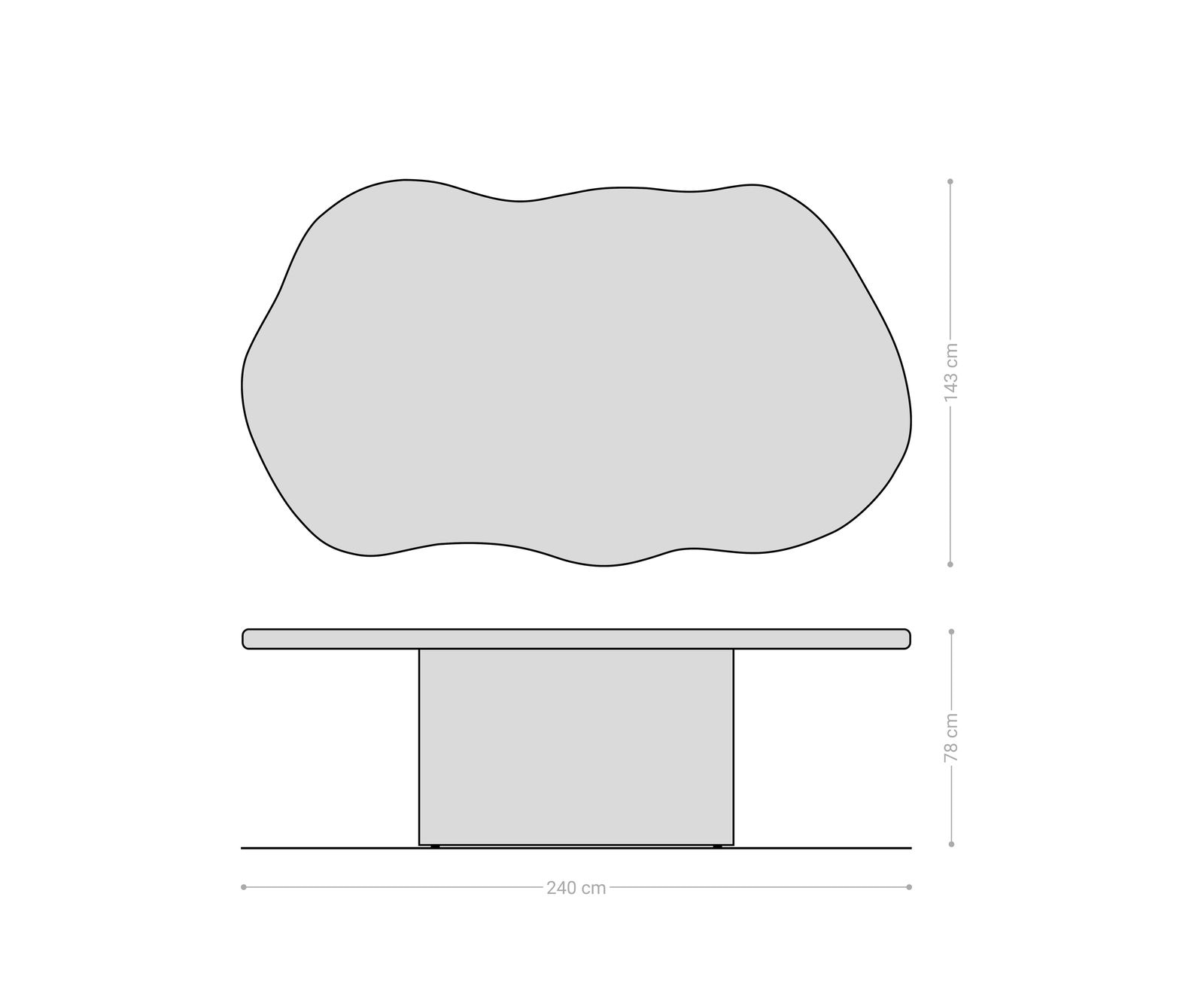 Esstisch Herkon 240x140 Akazie Natur Holzgestell 6