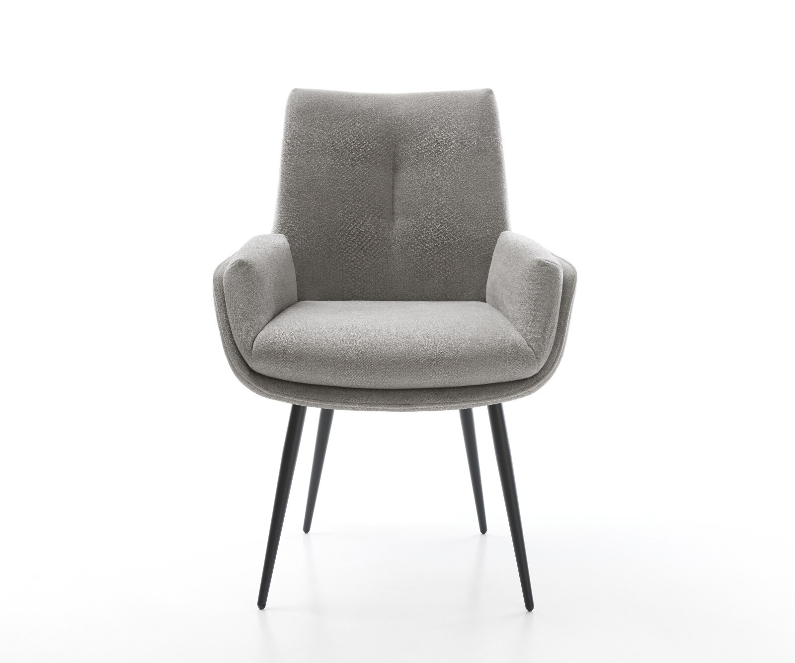 Esszimmerstuhl Clea-Flex Strukturstoff Soft Grau 4-Fuß konisch Schwarz 1