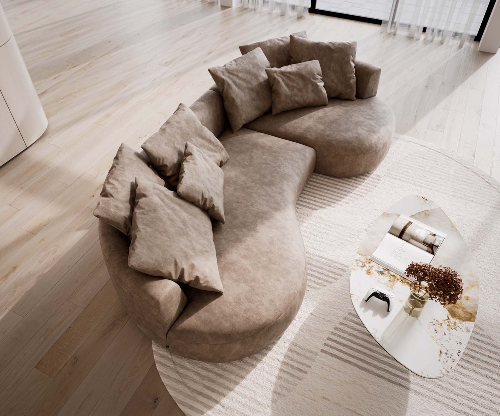 Sofa Edina 330x170 cm  Mikrofaser Taupe Vintage 3