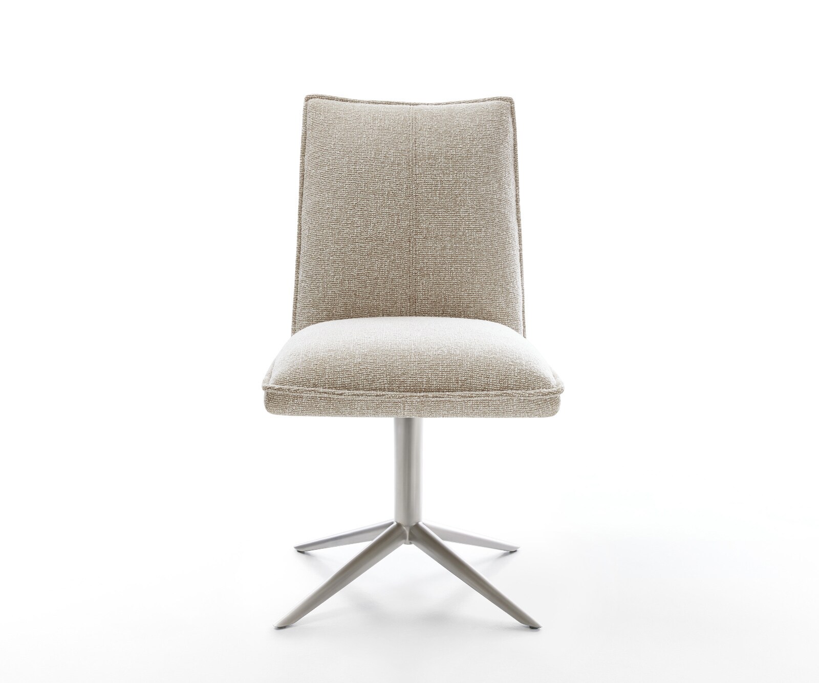 Drehstuhl Lelio-Flex Webstoff Soft Beige Fußkreuz Edelstahl 360° drehbar Wippfunktion Taschenfederkern 1