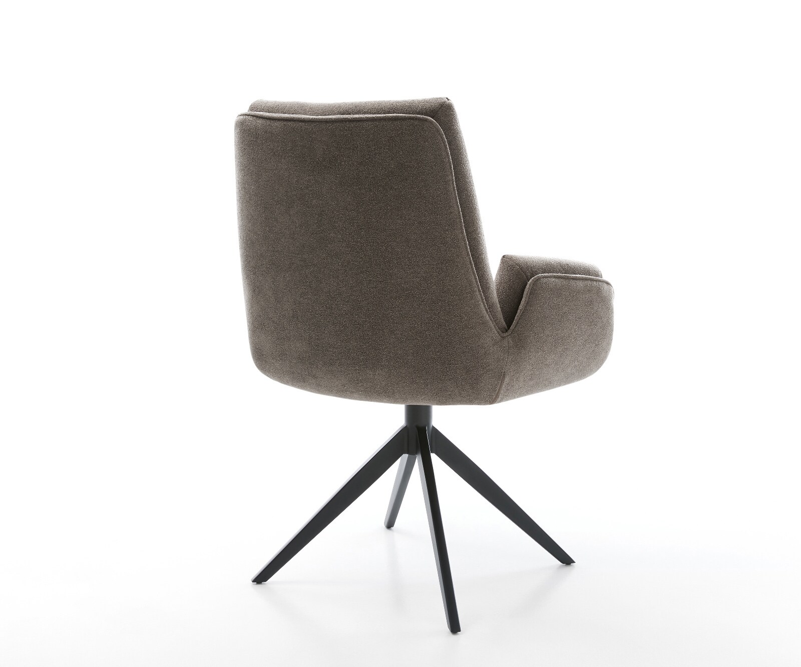 Drehstuhl Clea-Flex Strukturstoff Soft Taupe Kreuzgestell breit Schwarz 360° drehbar Wippfunktion 4