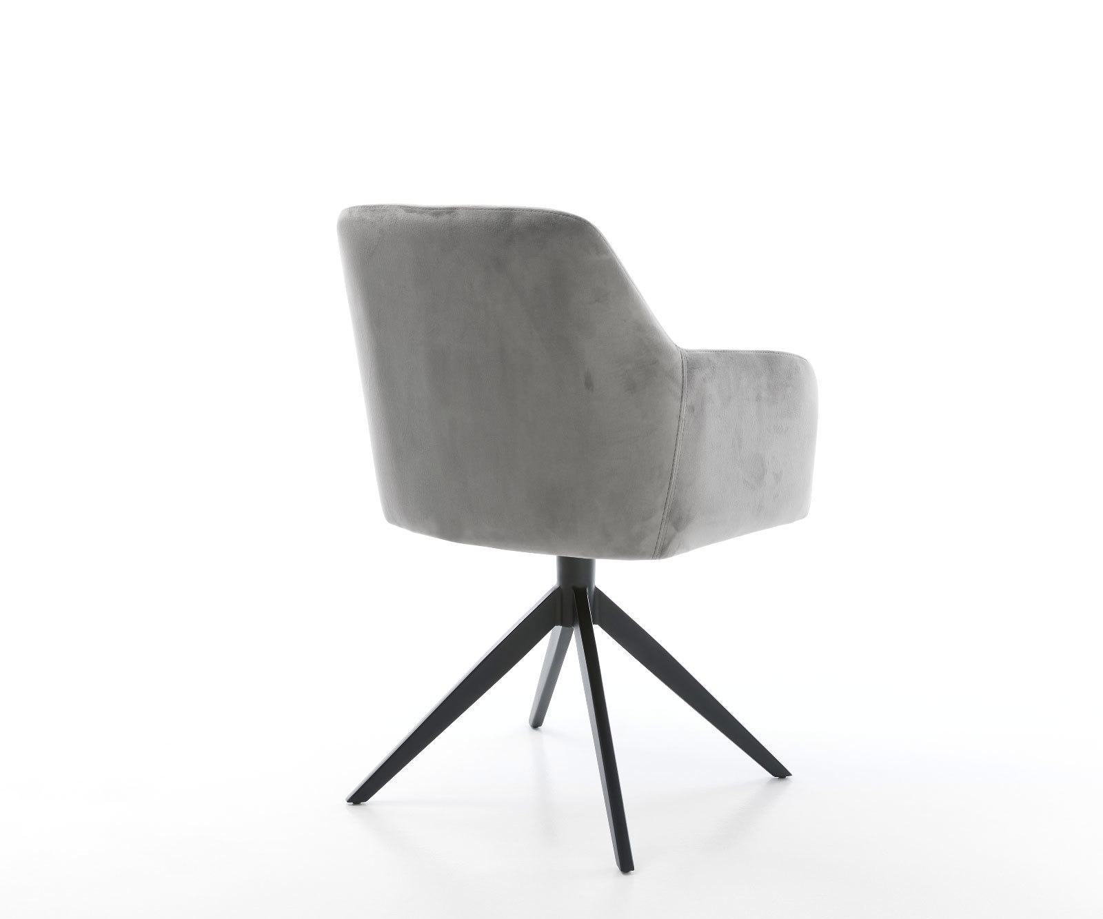 Esszimmerstuhl Greg-Flex Samt Grau Kreuzgestell breit Schwarz Taschenfederkern 4 Esszimmerstuhl Greg-Flex Samt Grau Kreuzgestell breit Schwarz Taschenfederkern 4