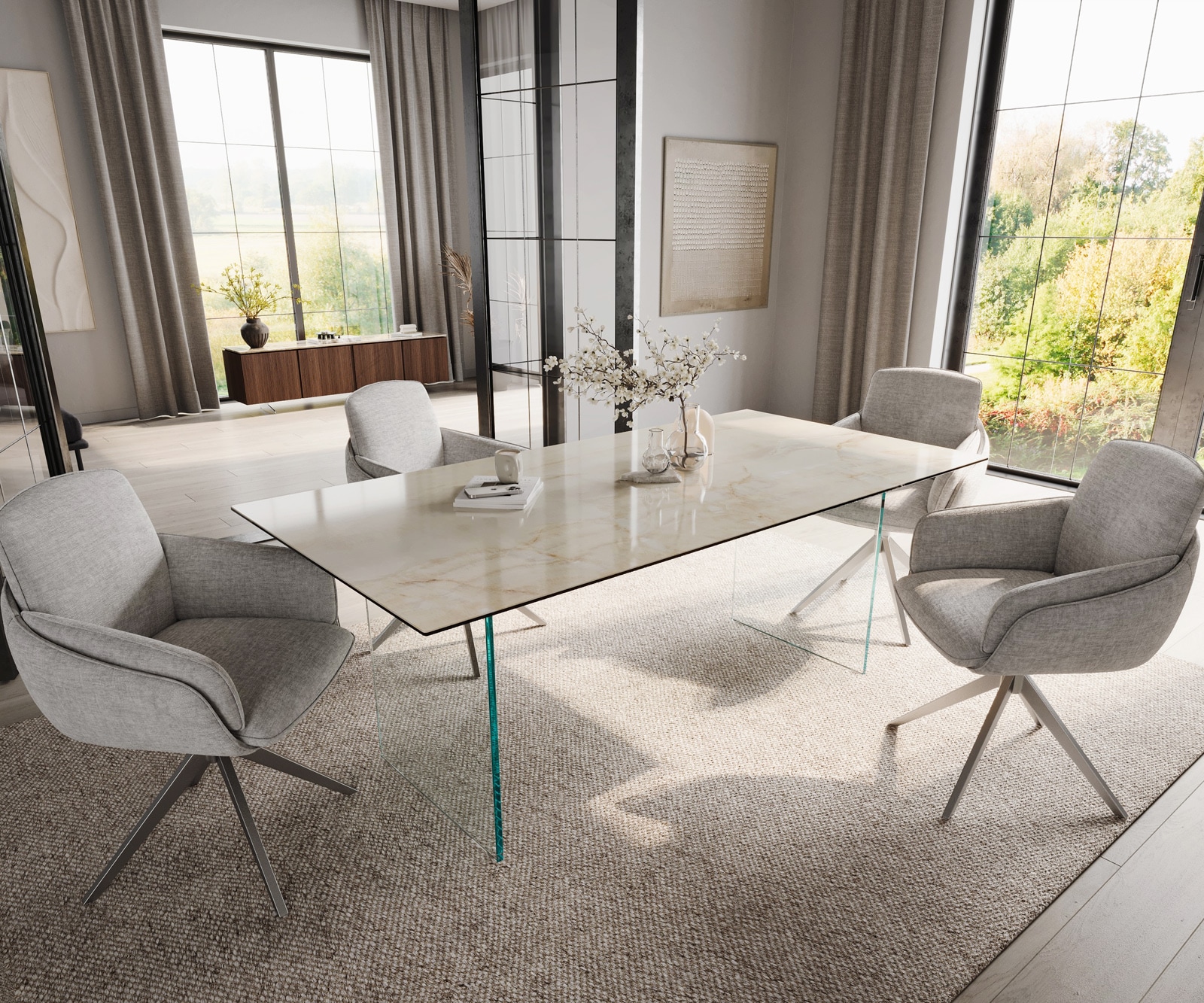 Esstisch Edge 200x100 Keramik Laminam® Onice Oro Gestell Glas 5 Esstisch Edge 200x100 Keramik Laminam® Onice Oro Gestell Glas 5