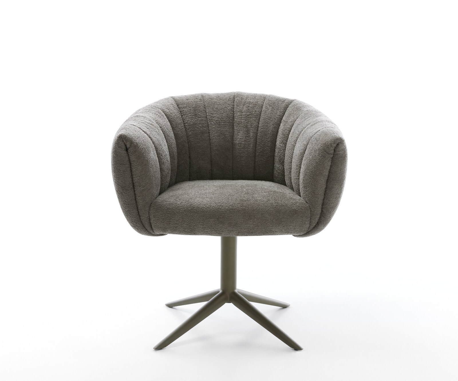 Drehstuhl Jada-Flex Bouclé Soft Schlamm Fußkreuz Effektfinish Titan 360° drehbar Wippfunktion Taschenfederkern 2