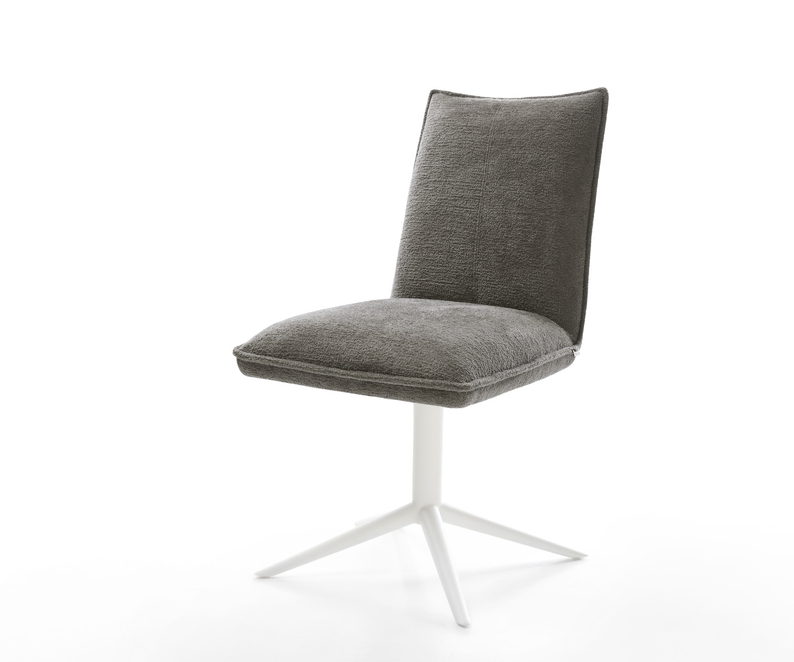 Drehstuhl Lelio-Flex Bouclé Soft Schlamm Fußkreuz Weiß 360° drehbar Wippfunktion Taschenfederkern