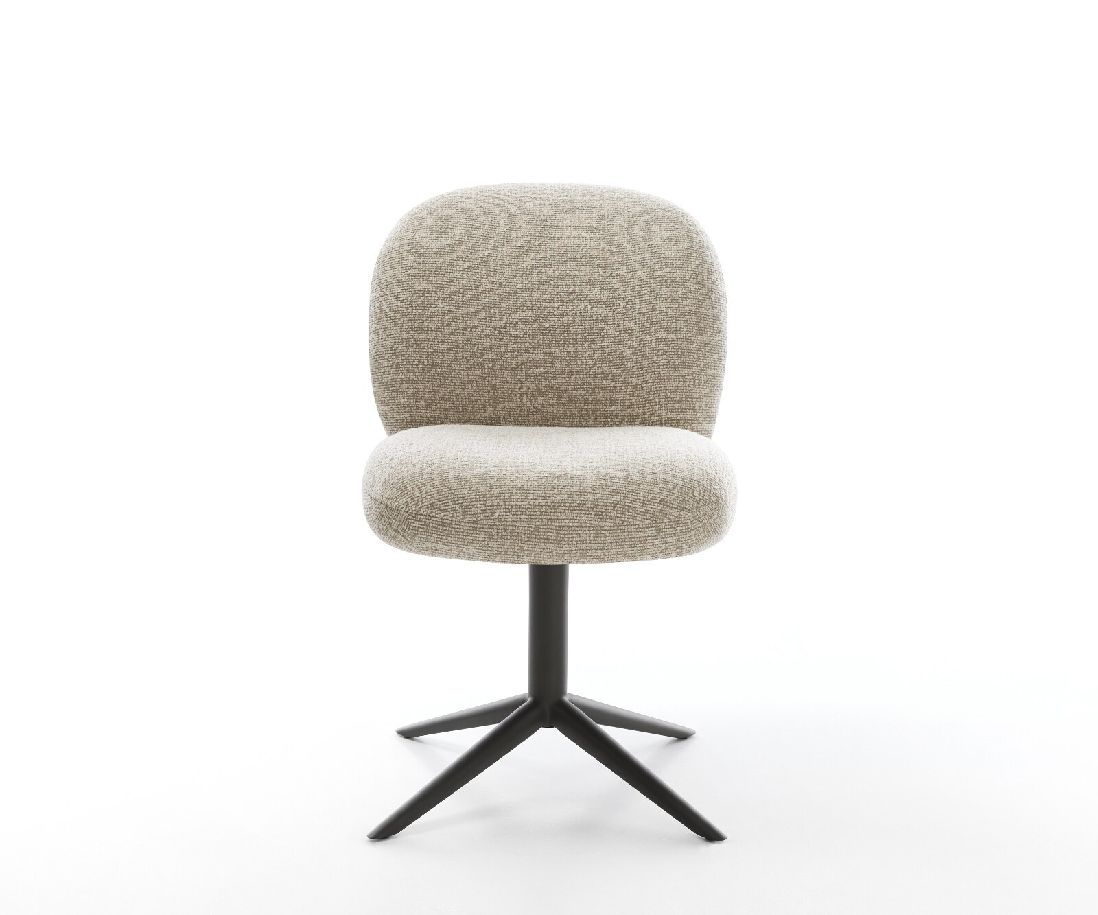 Drehstuhl Nube-Flex Webstoff Soft Beige Fußkreuz Schwarz 360° drehbar Wippfunktion Taschenfederkern 2