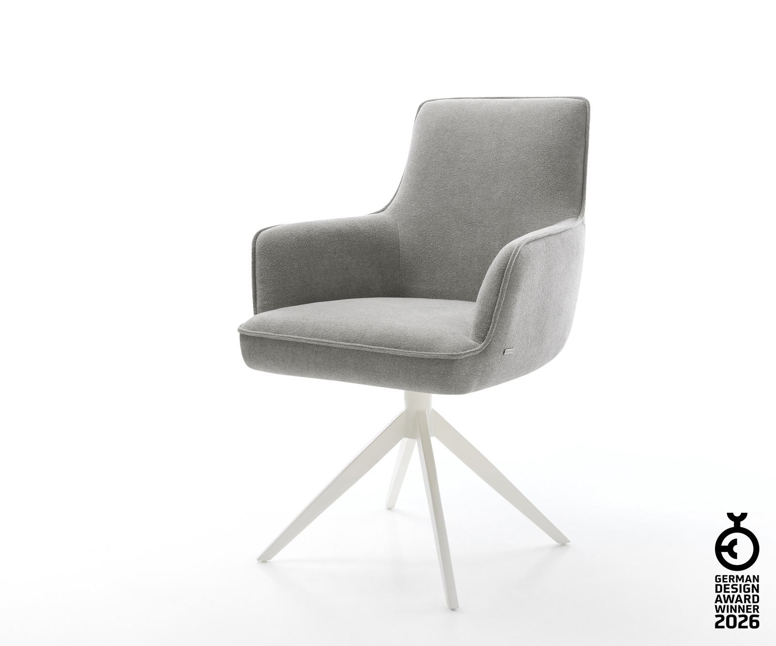 Drehstuhl Heira-Flex mit Armlehnen Strukturstoff Soft Grau Kreuzgestell bre günstig online kaufen