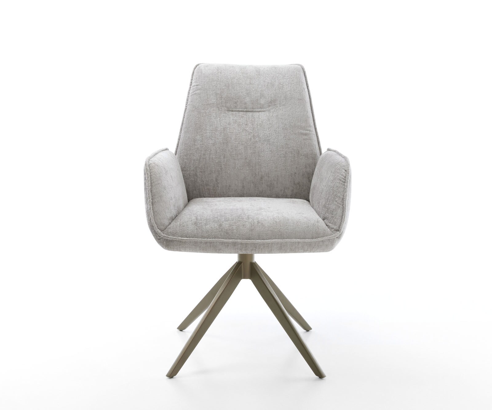Drehstuhl Zoa-Flex Chenille Silbergrau Kreuzgestell breit Effektfinish Titan 360° drehbar Wippfunktion Taschenfederkern 1