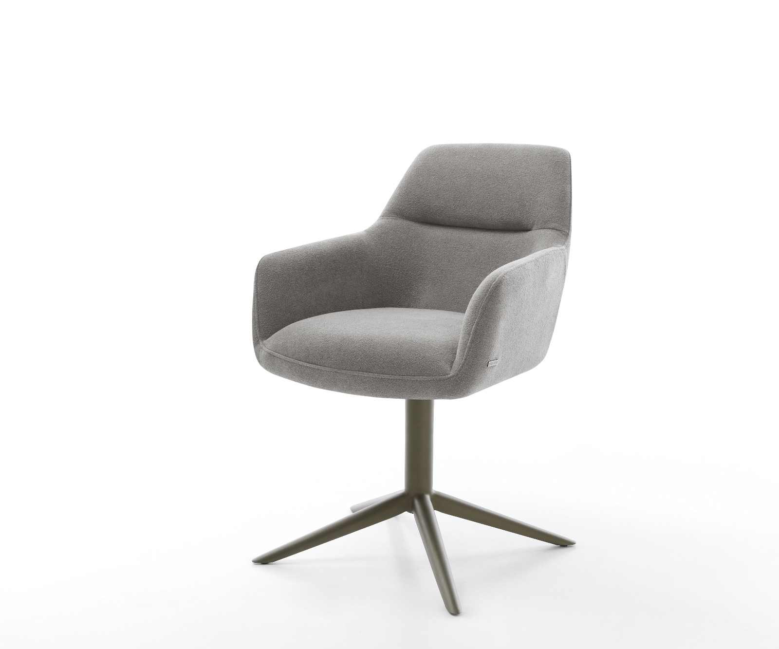 Chaise-pivotante Pejo-Flex tissu structuré doux gris pied de chaise 4 branches aspect titane pivotement sur 360° fonction bascule resorts ensachés