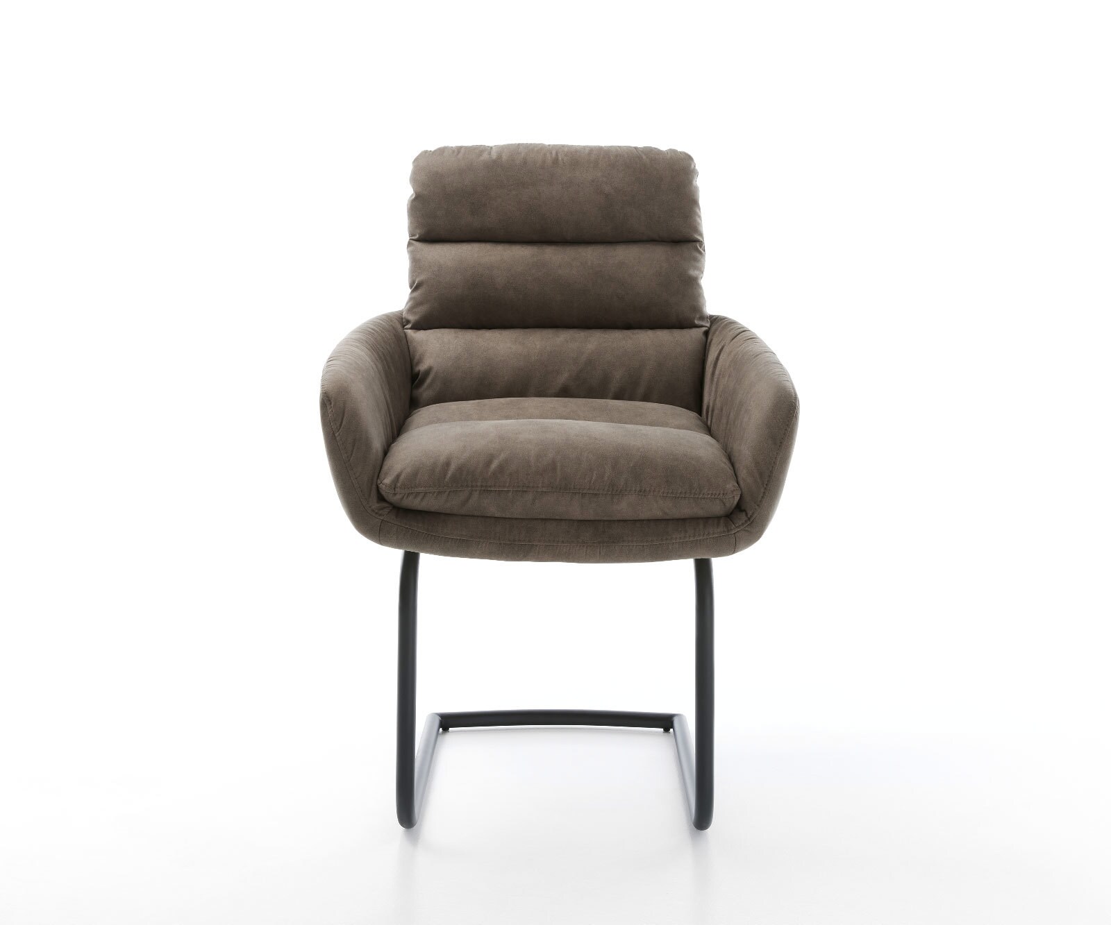 Freischwinger Abelia-Flex mit Armlehnen Mikrofaser Taupe Vintage Freischwinger rund Schwarz 2