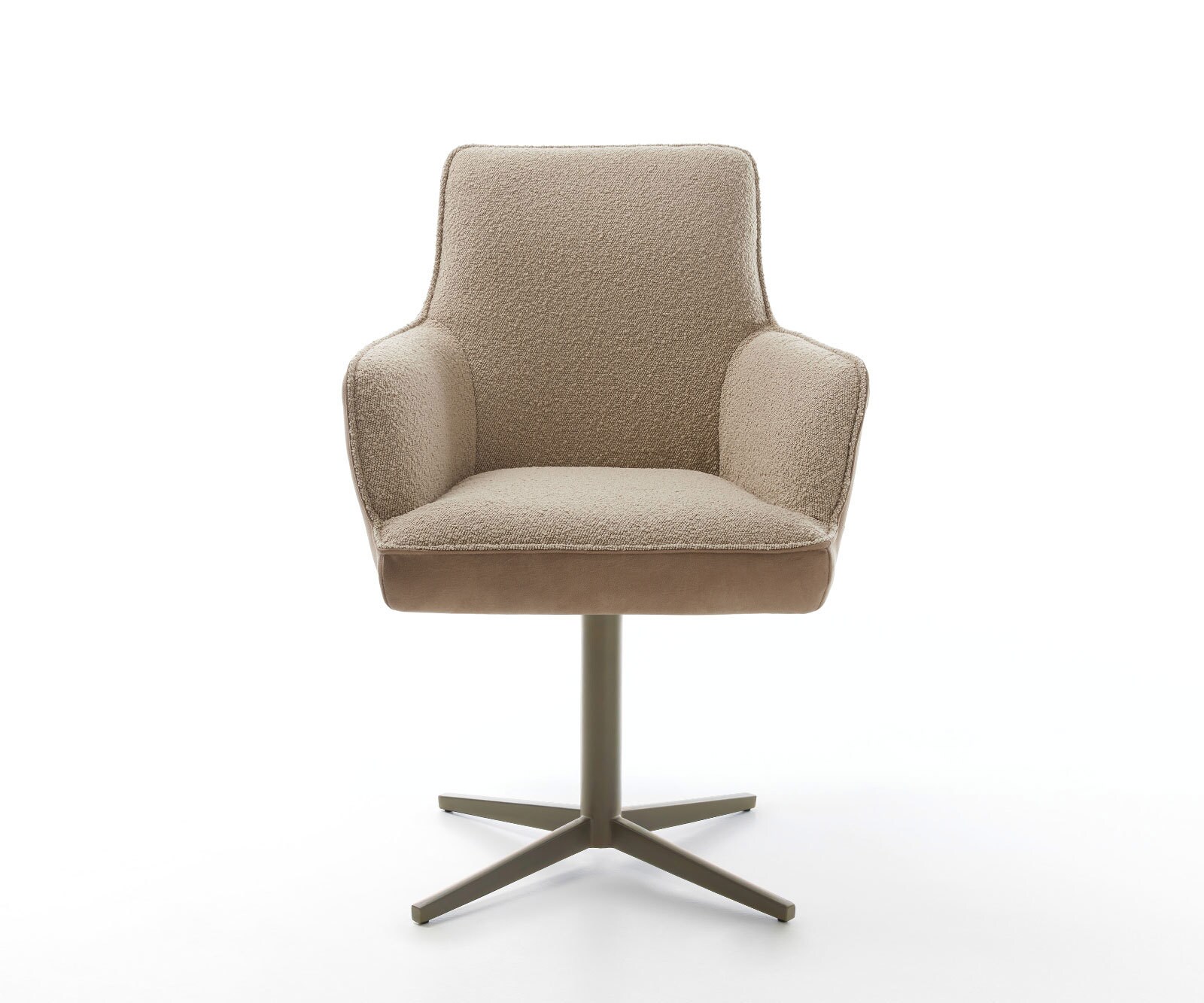 Drehstuhl Heira-Flex mit Armlehnen Materialmix Schlamm Fußkreuz Effektfinish Titan 360° drehbar Taschenfederkern 1