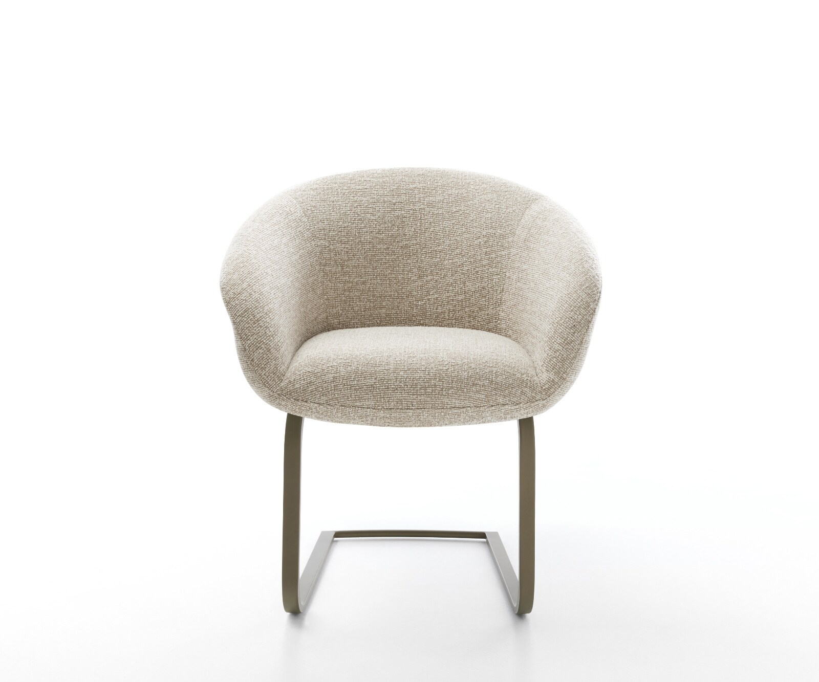 Freischwinger Vinka-Flex mit Armlehnen Webstoff Soft Beige Freischwinger flach Effektfinish Titan Taschenfederkern 2