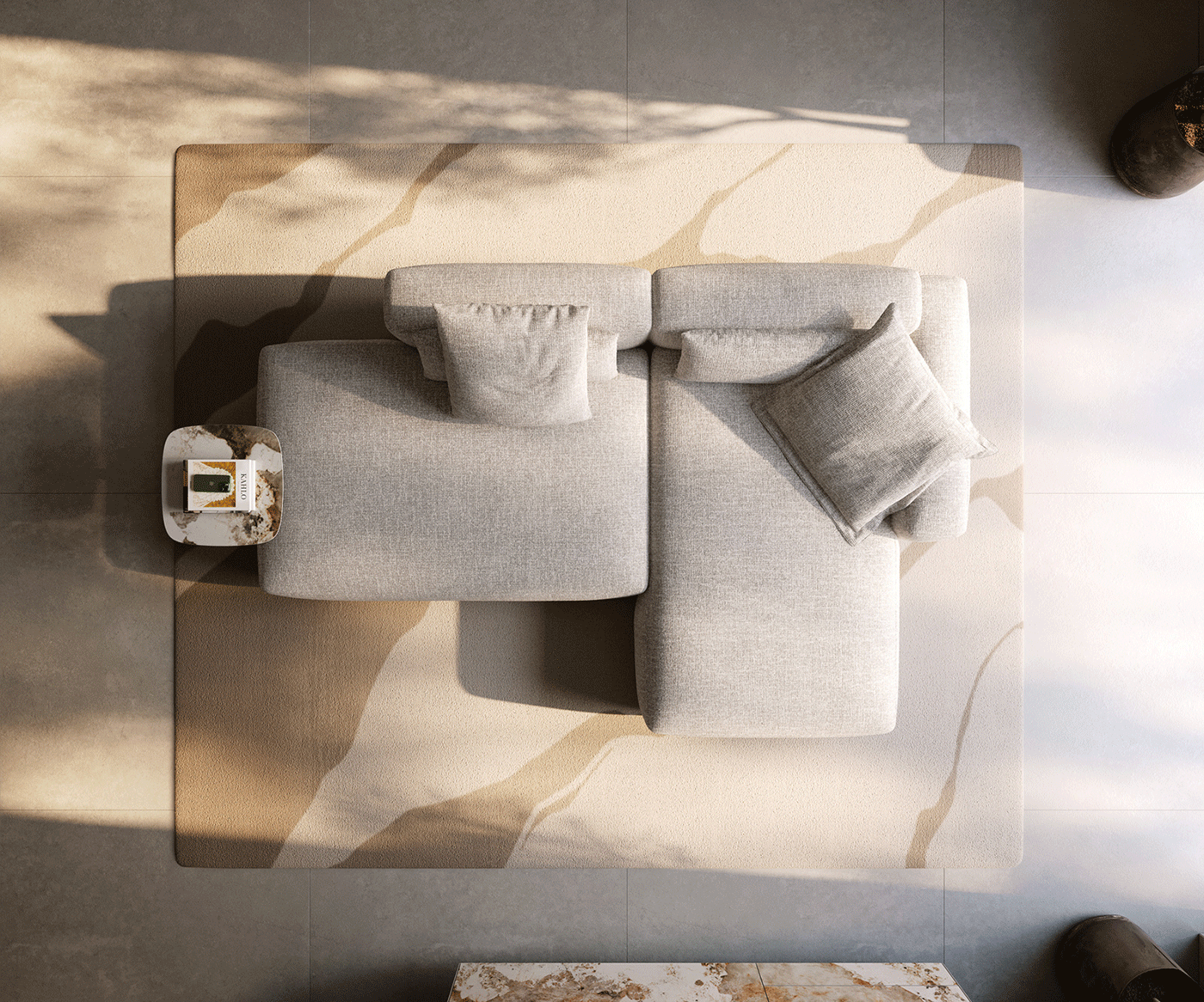 Ecksofa Freestyle 310x200 cm Webstoff Soft Beige Kappnaht 5