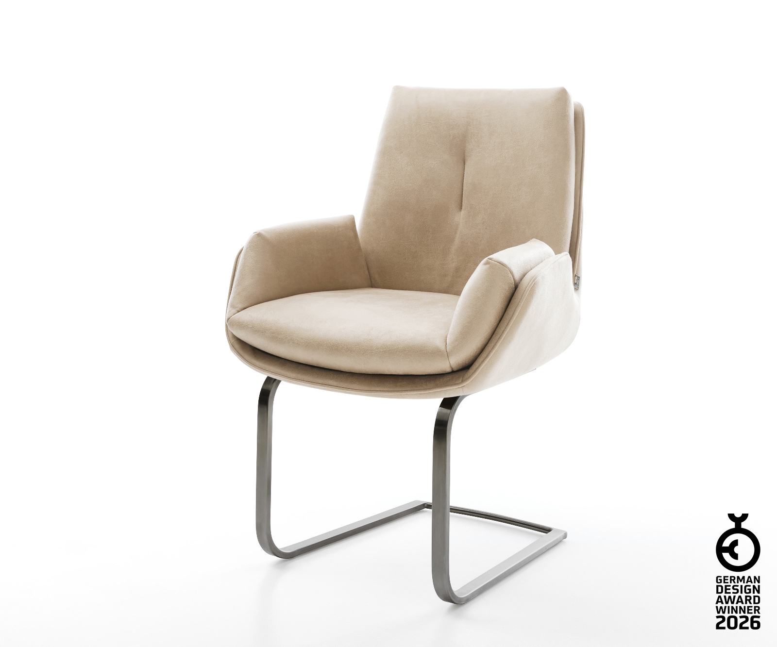 Freischwinger Clea-Flex Mikrofaser Beige Vintage Freischwinger flach Graphit