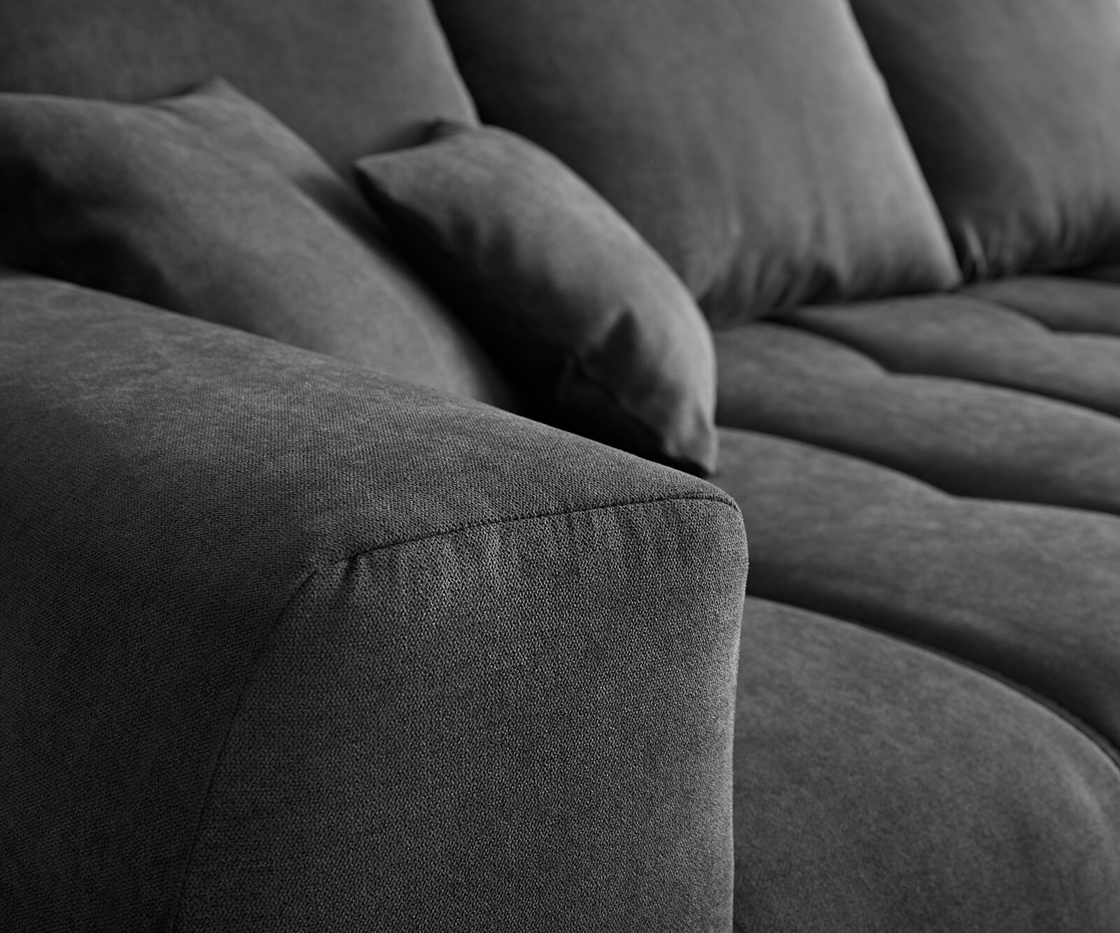 Ecksofa Josea 300x220 cm Mikrofaser Schwarz Recamiere rechts 3