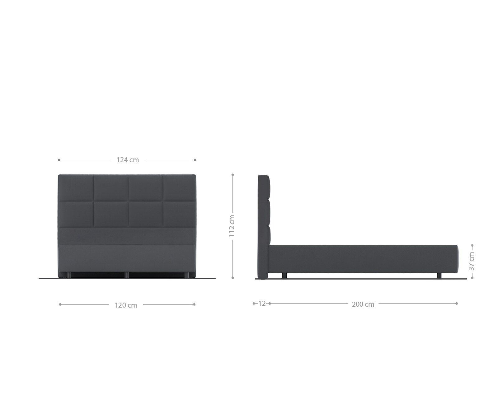 Boxspringgestell Dream-Fine Mikrofaser Grau 120x200 cm 2