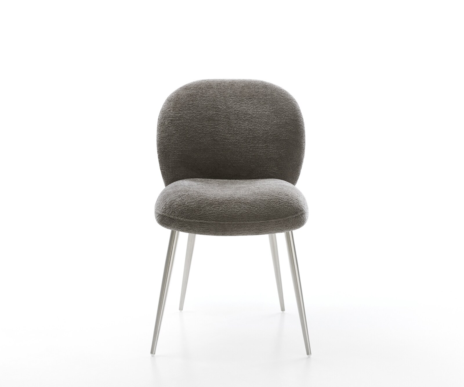 Esszimmerstuhl Nube-Flex Bouclé Soft Schlamm 4-Fuß konisch Edelstahl Taschenfederkern 1