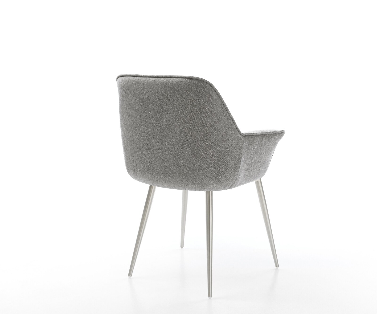 Esszimmerstuhl Keila-Flex mit Armlehnen Strukturstoff Soft Grau 4-Fuß konisch Edelstahl 5