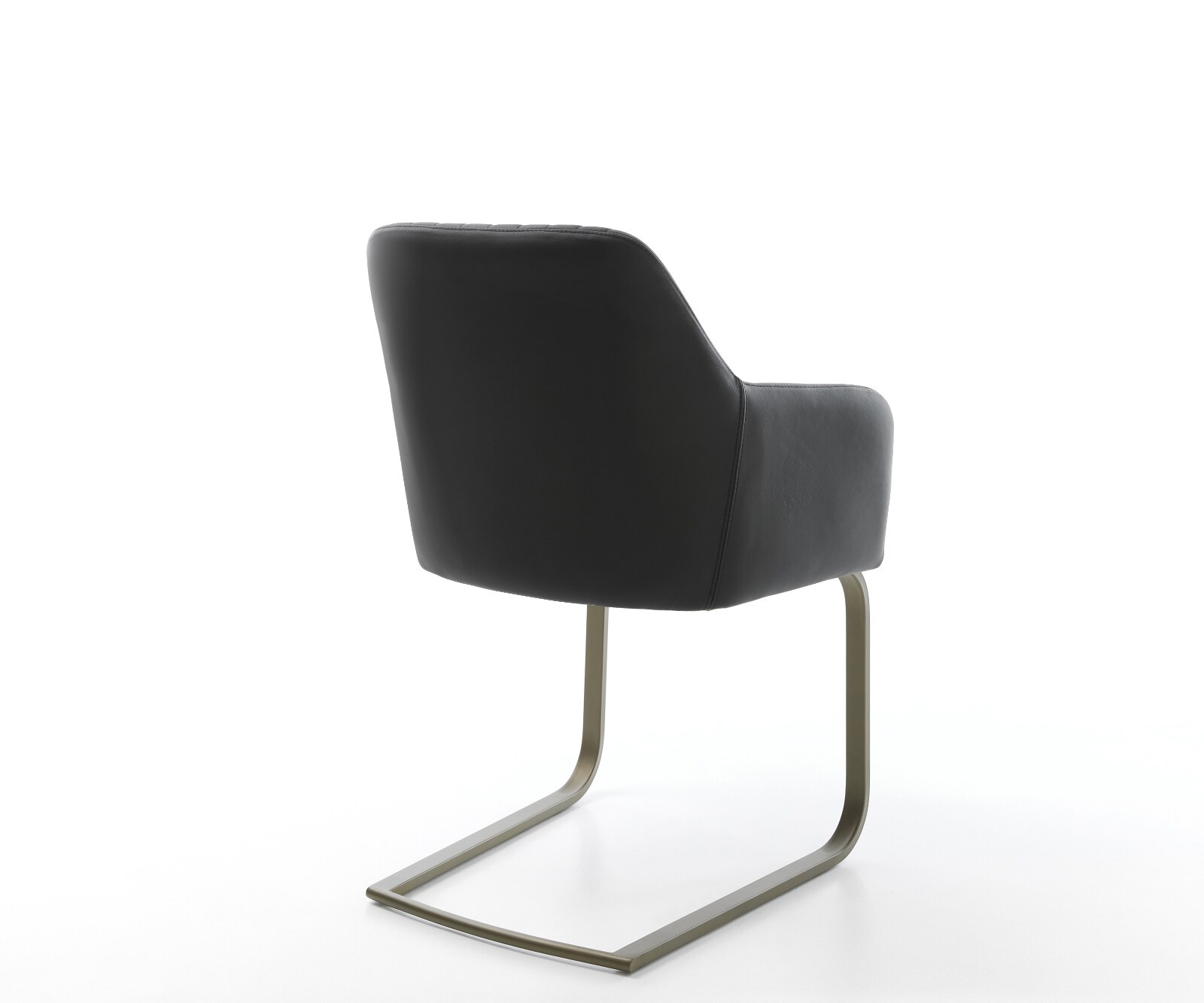 Freischwinger Greg-Flex Echt-Leder Schwarz Freischwinger flach Effektfinish Titan Taschenfederkern 5