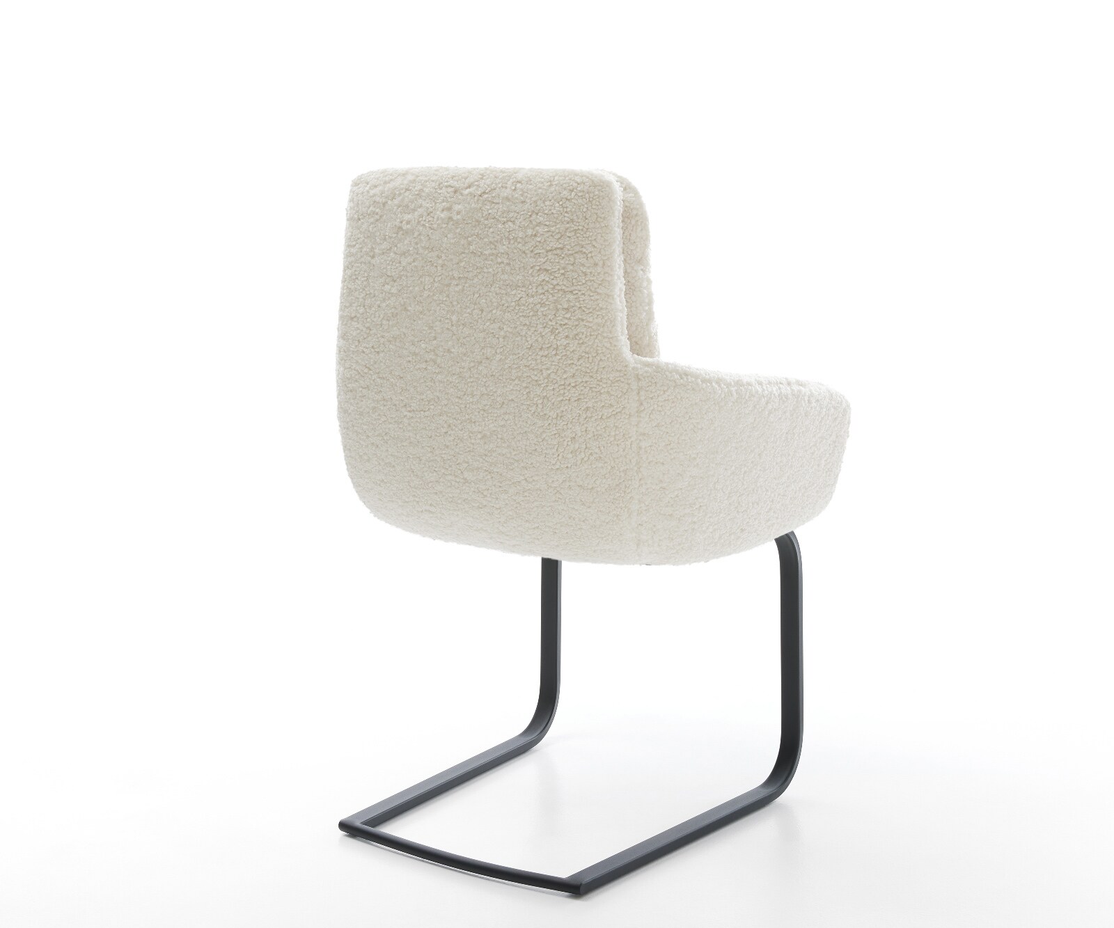 Freischwinger Abelia-Flex mit Armlehnen Teddystoff Beige Freischwinger flach Schwarz 5