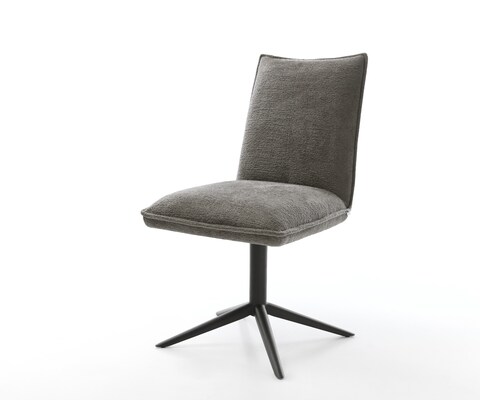 Drehstuhl Lelio-Flex Bouclé Soft Schlamm Fußkreuz Schwarz 360° drehbar Wippfunktion Taschenfederkern