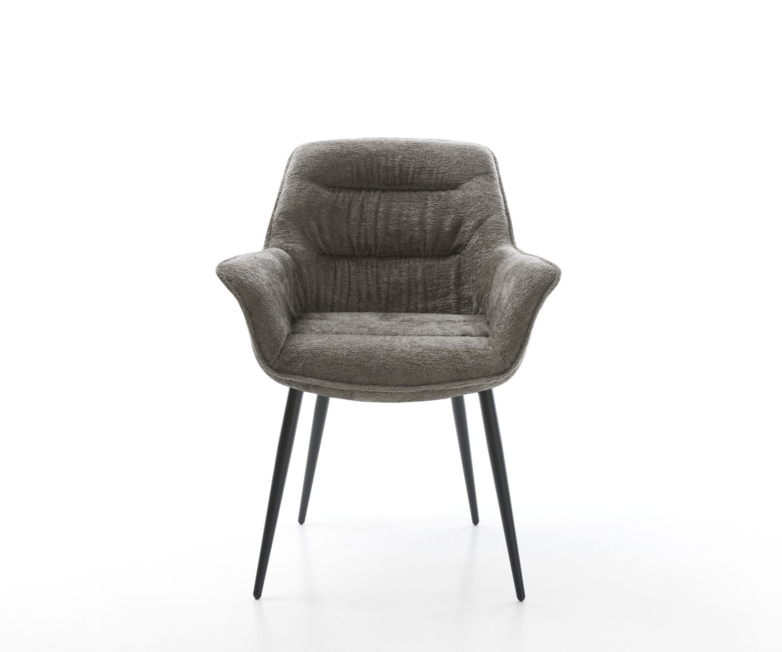 Esszimmerstuhl Kaira-Flex Bouclé Soft Schlamm 4-Fuß konisch Schwarz 1