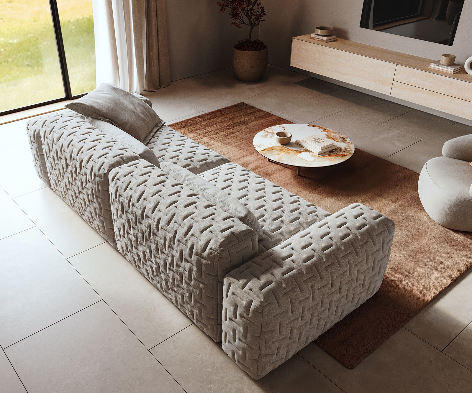 Big-Sofa Freestyle Icon 280x110 cm Strukturstoff Soft Grau 3