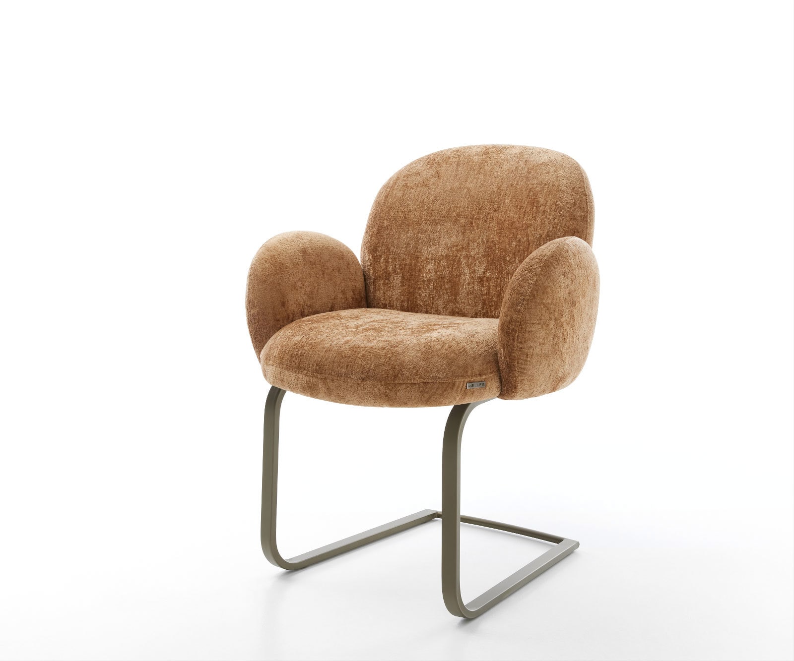 Freischwinger Nube-Flex mit Armlehnen Chenille Rost Freischwinger flach Effektfinish Titan Taschenfederkern Freischwinger Nube-Flex mit Armlehnen Chenille Rost Freischwinger flach Effektfinish Titan Taschenfederkern