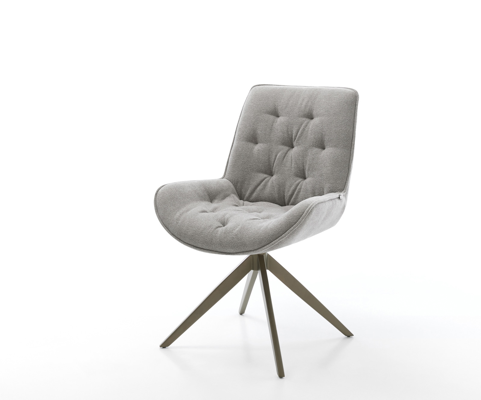 Drehstuhl Taimi-Flex Strukturstoff Soft Grau Kreuzgestell breit Effektfinish Titan 360° drehbar Wippfunktion